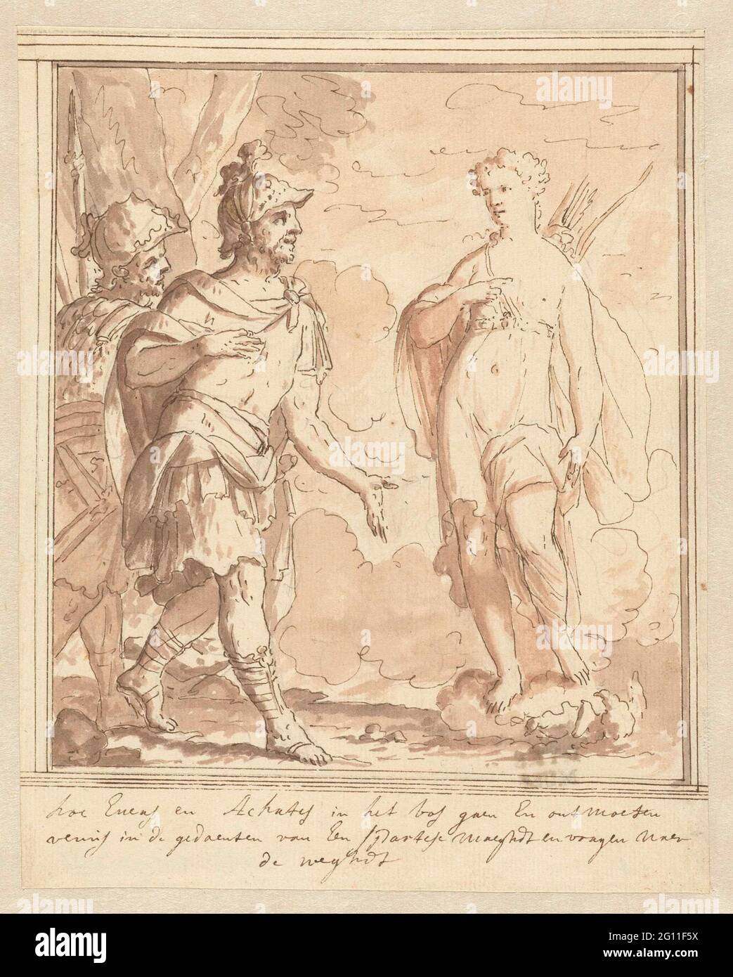 Aeneas and Achates meet Venus in the form of a hunter; Designs for