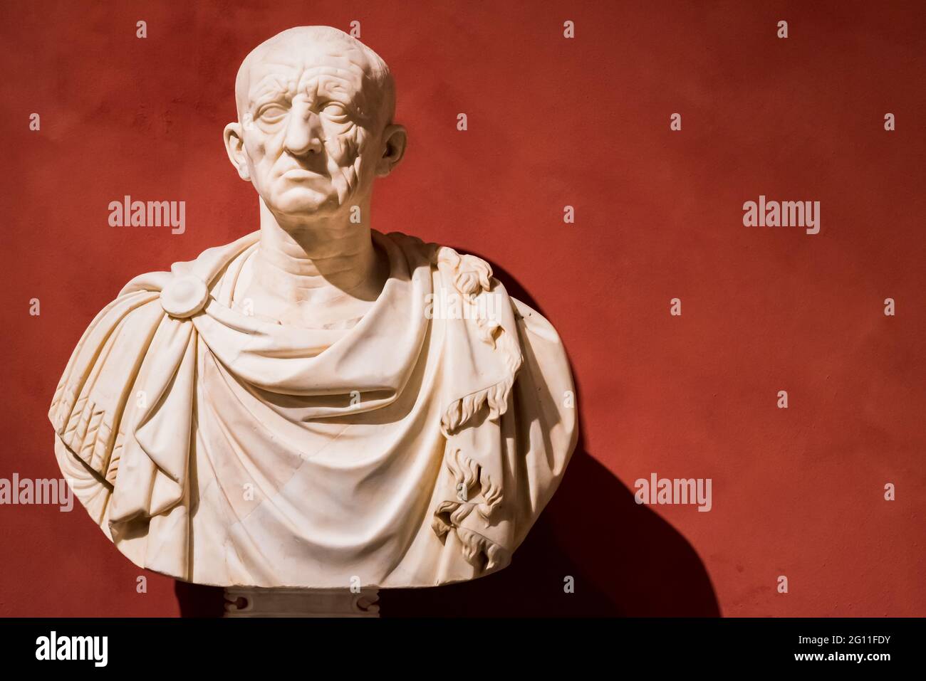 Close-up on ancient bust of senior man Stock Photo