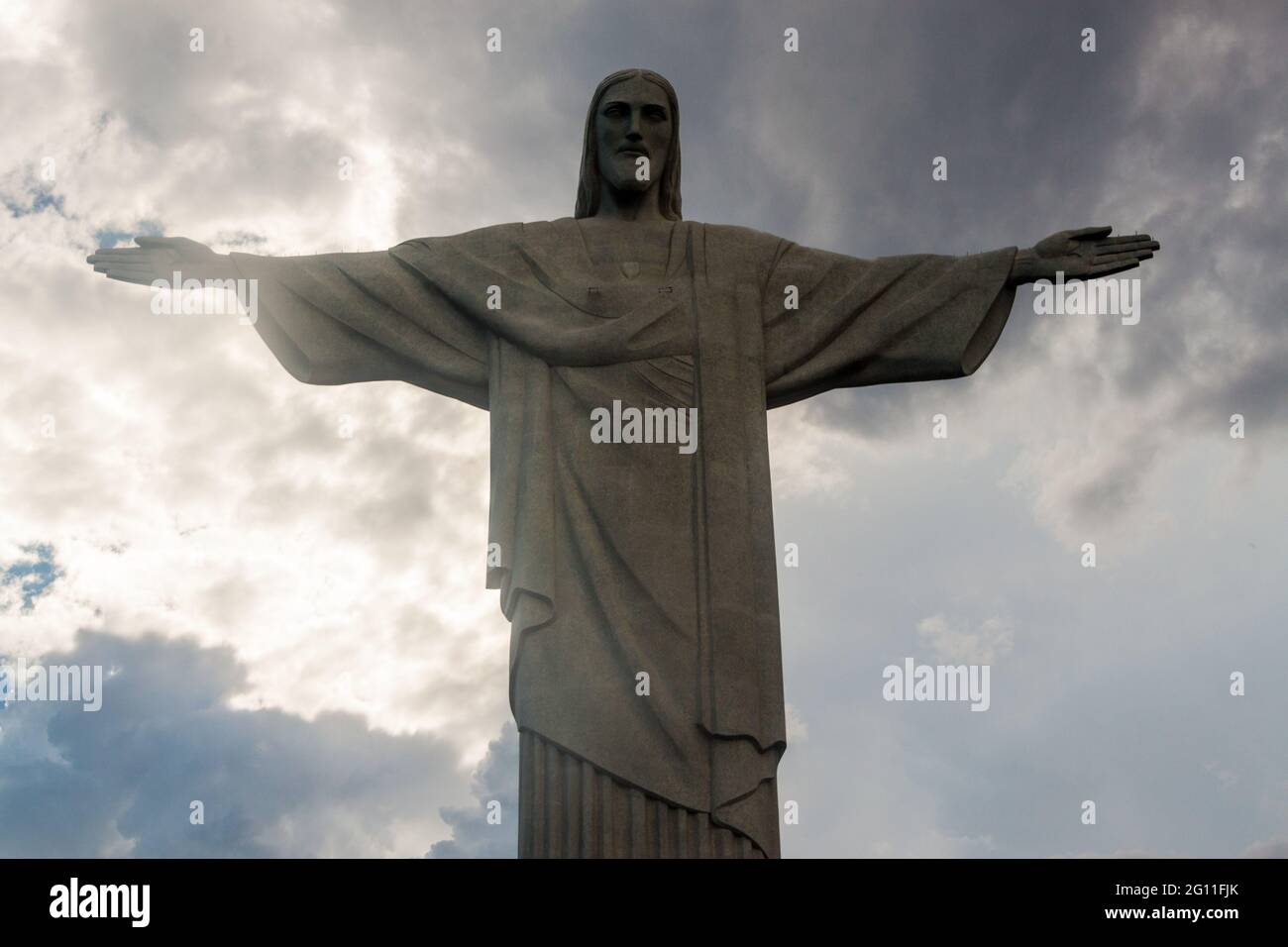 RIO DE JANEIRO, BRAZIL - JAN 28, 2015: Christ the Reedemer statue, Corcovado, Rio de Janeiro, Brazil Stock Photo