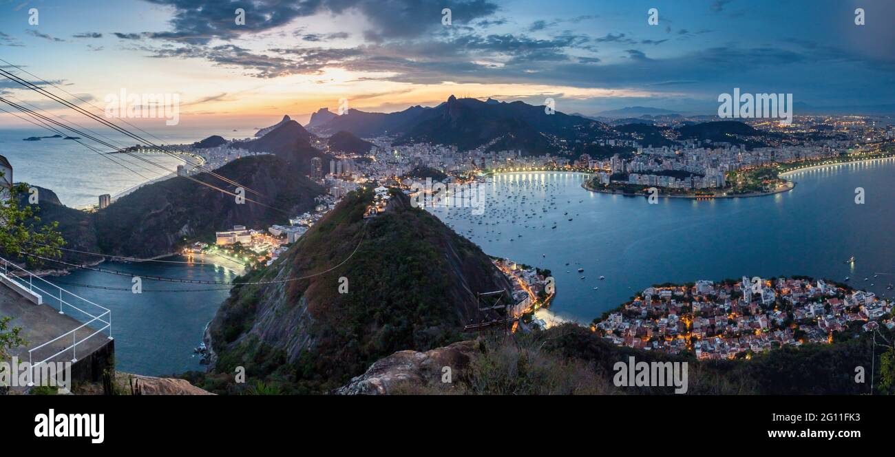 Aerial view of Rio de Janeiro, Brazil. Taken from Sugarloaf mountain ...