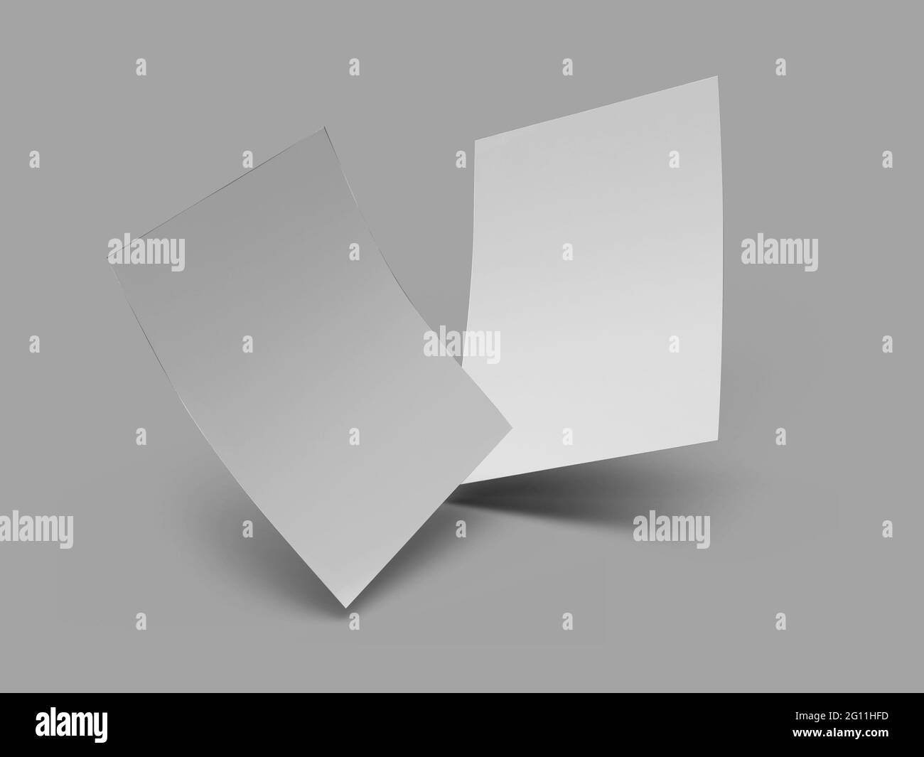 Flyer Paper Sheet 3D Illustration Mockup Scene on Isolated Background