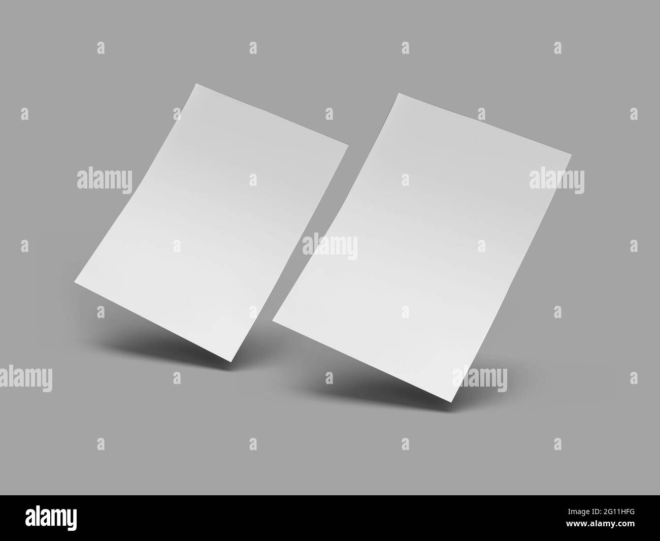 Flyer Paper Sheet 3D Illustration Mockup Scene on Isolated Background