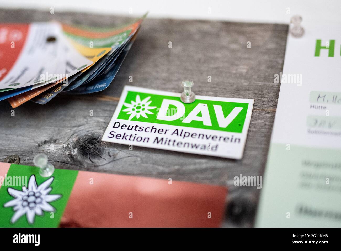 Mittenwald, Germany. 03rd June, 2021. A card with the lettering \, image size:1300x956