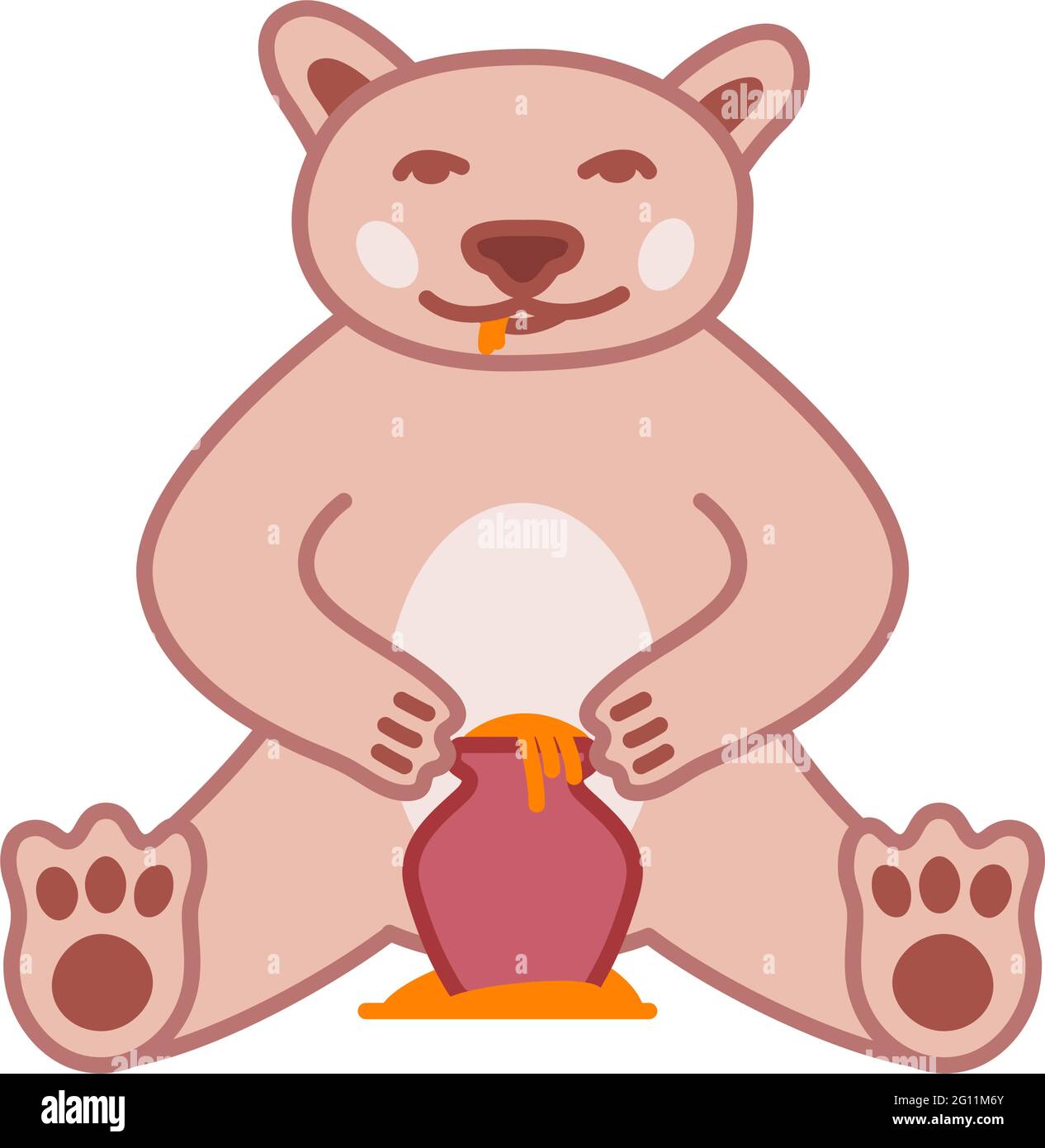 Bear eats honey Stock Vector Images - Alamy