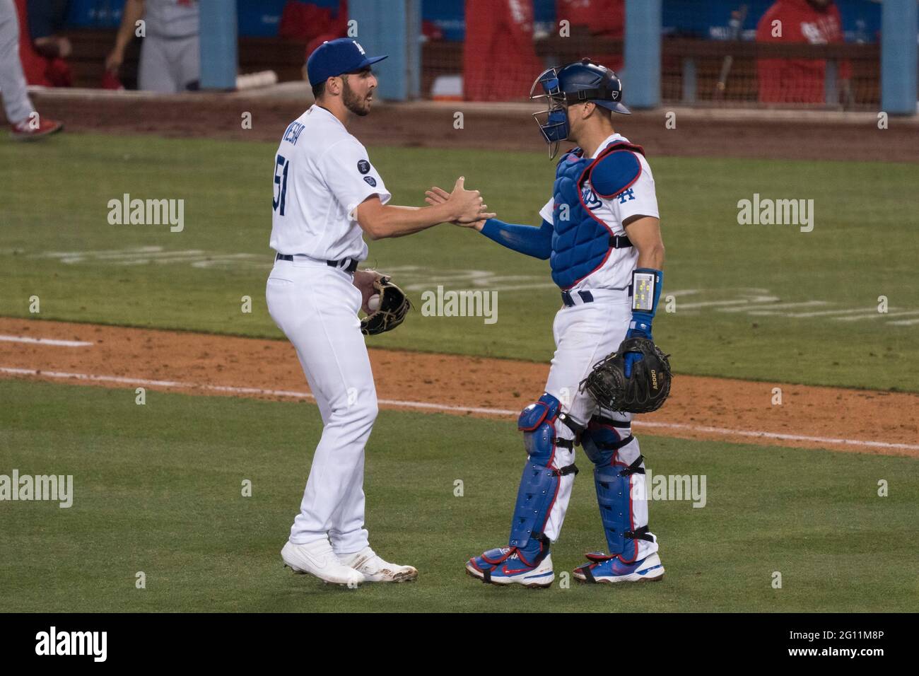 Los Angeles Dodgers catcher Austin Barnes (15) hits a home run during an  MLB regular season game against the Atlanta Braves, Wednesday, September 1,  2 Stock Photo - Alamy