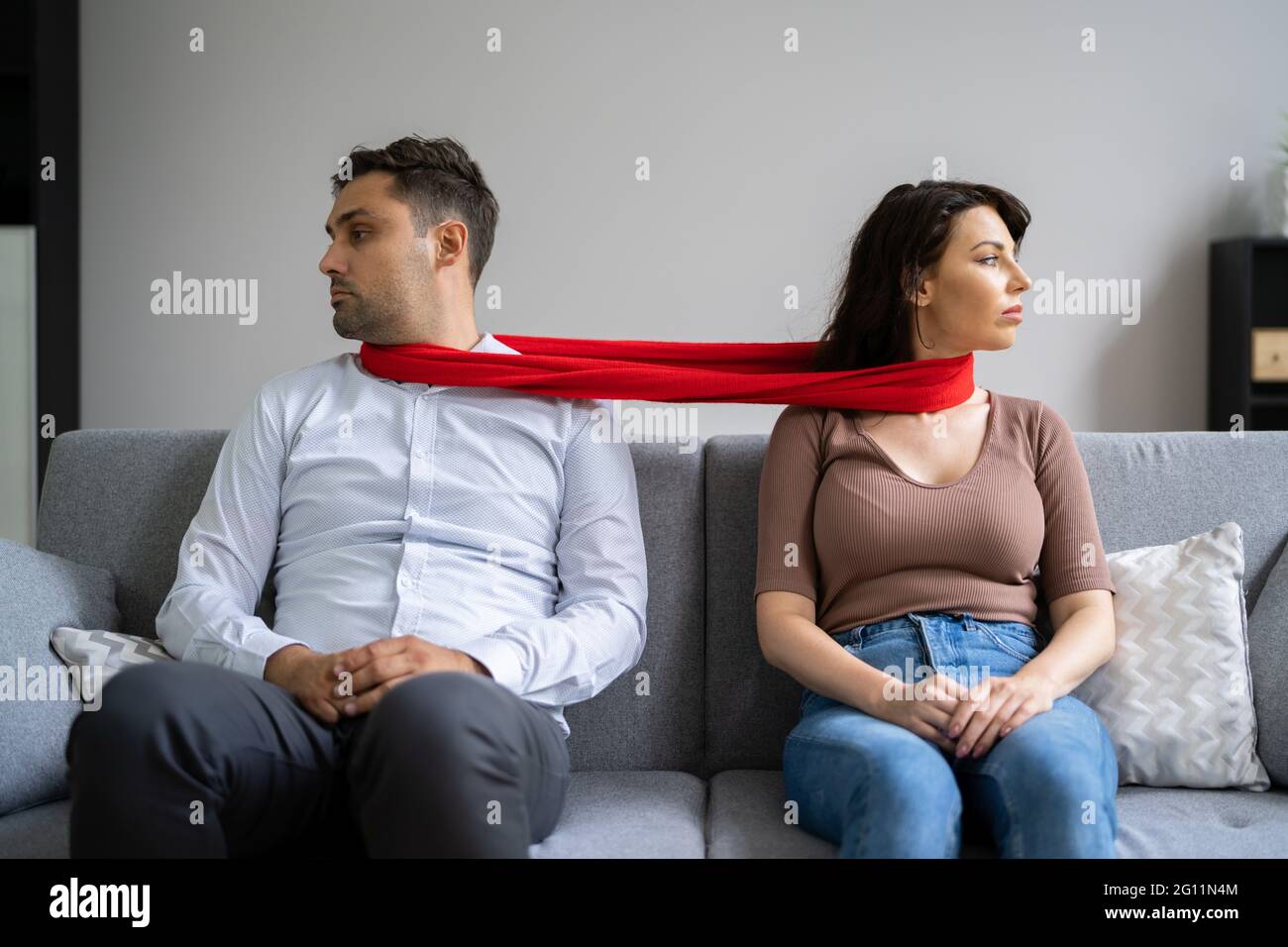 Couple tied together hi-res stock photography and images - Alamy
