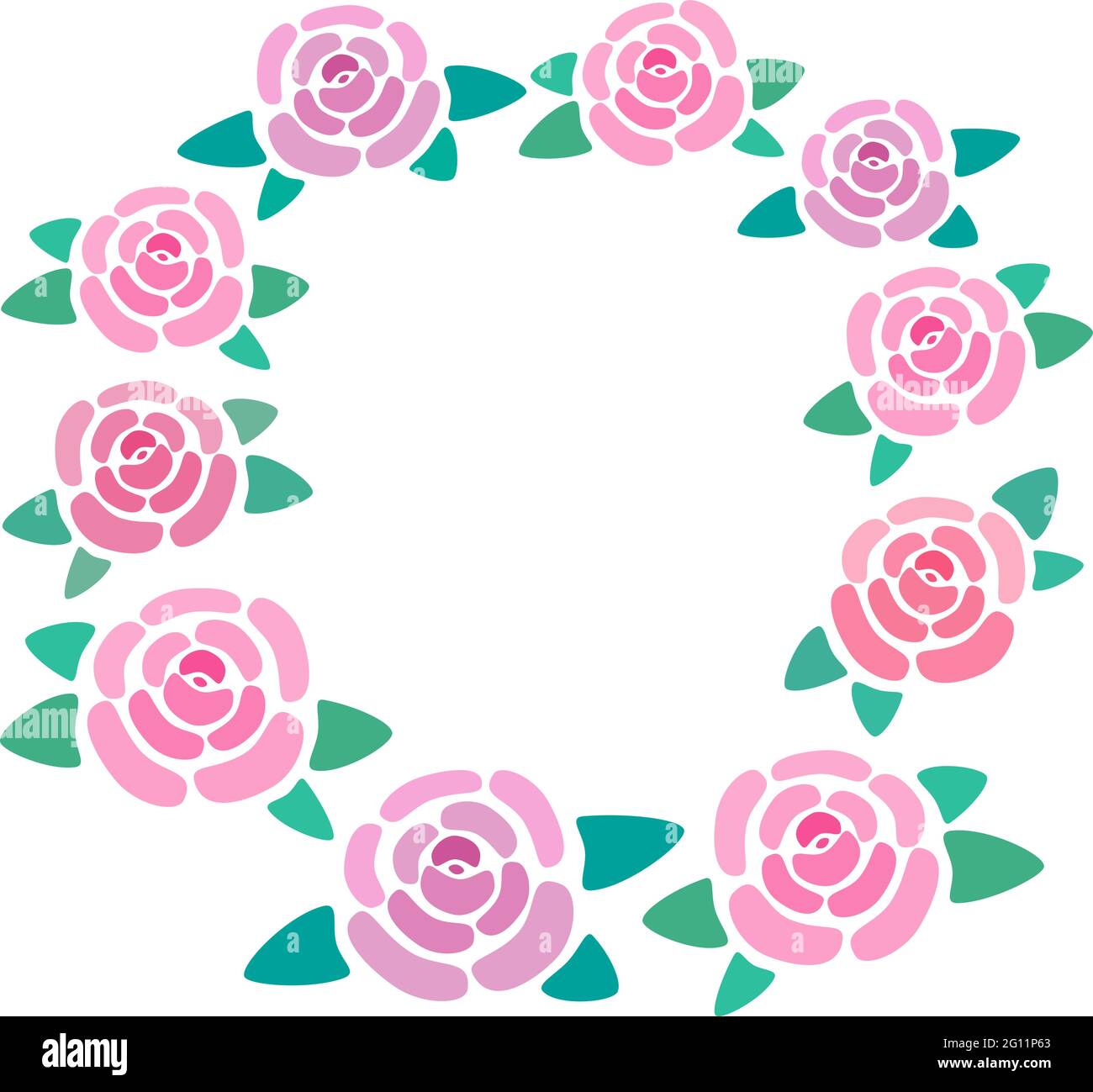 Rose blossom frame, place for text from roses, flowers bounding box, floral  border, vector illustration Stock Vector Image & Art - Alamy
