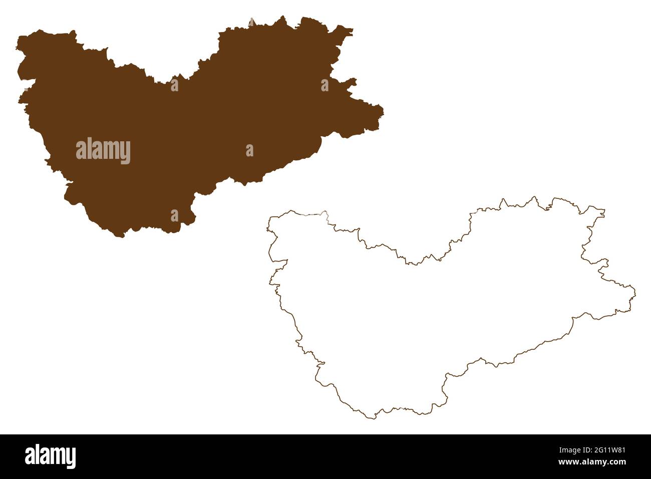 Sachsische Schweiz-Osterzgebirge district (Federal Republic of Germany, rural district, Free State of Saxony) map vector illustration, scribble sketch Stock Vector