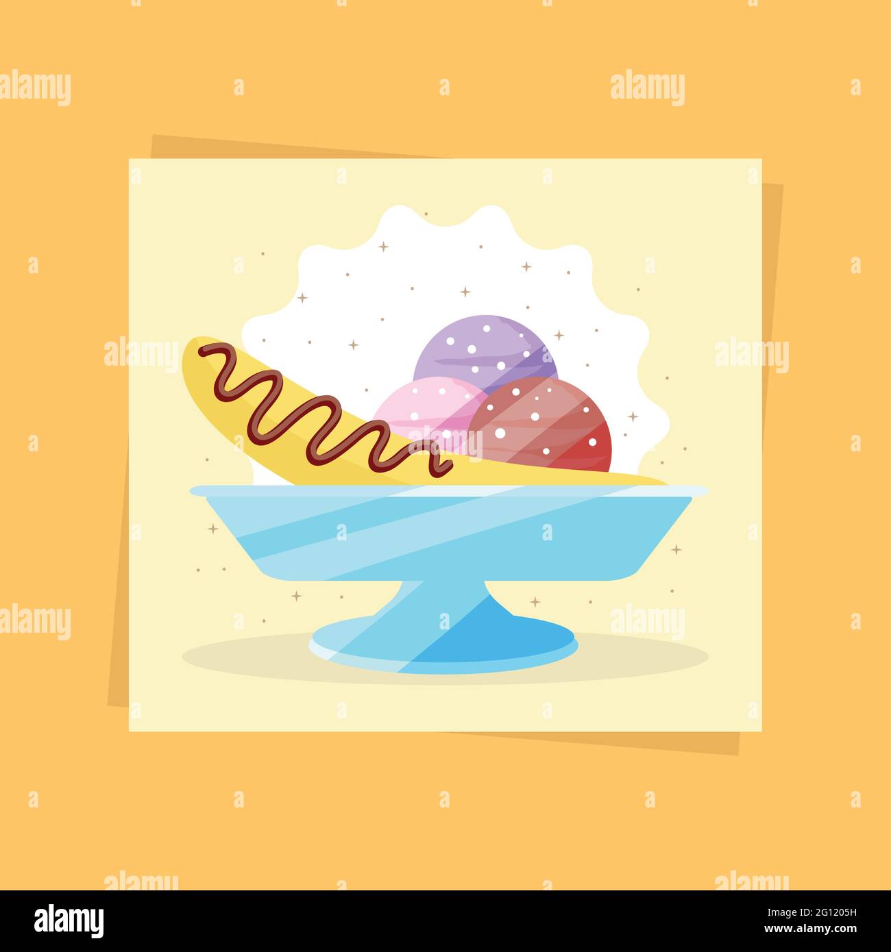 banana split ice cream Stock Vector Image & Art - Alamy