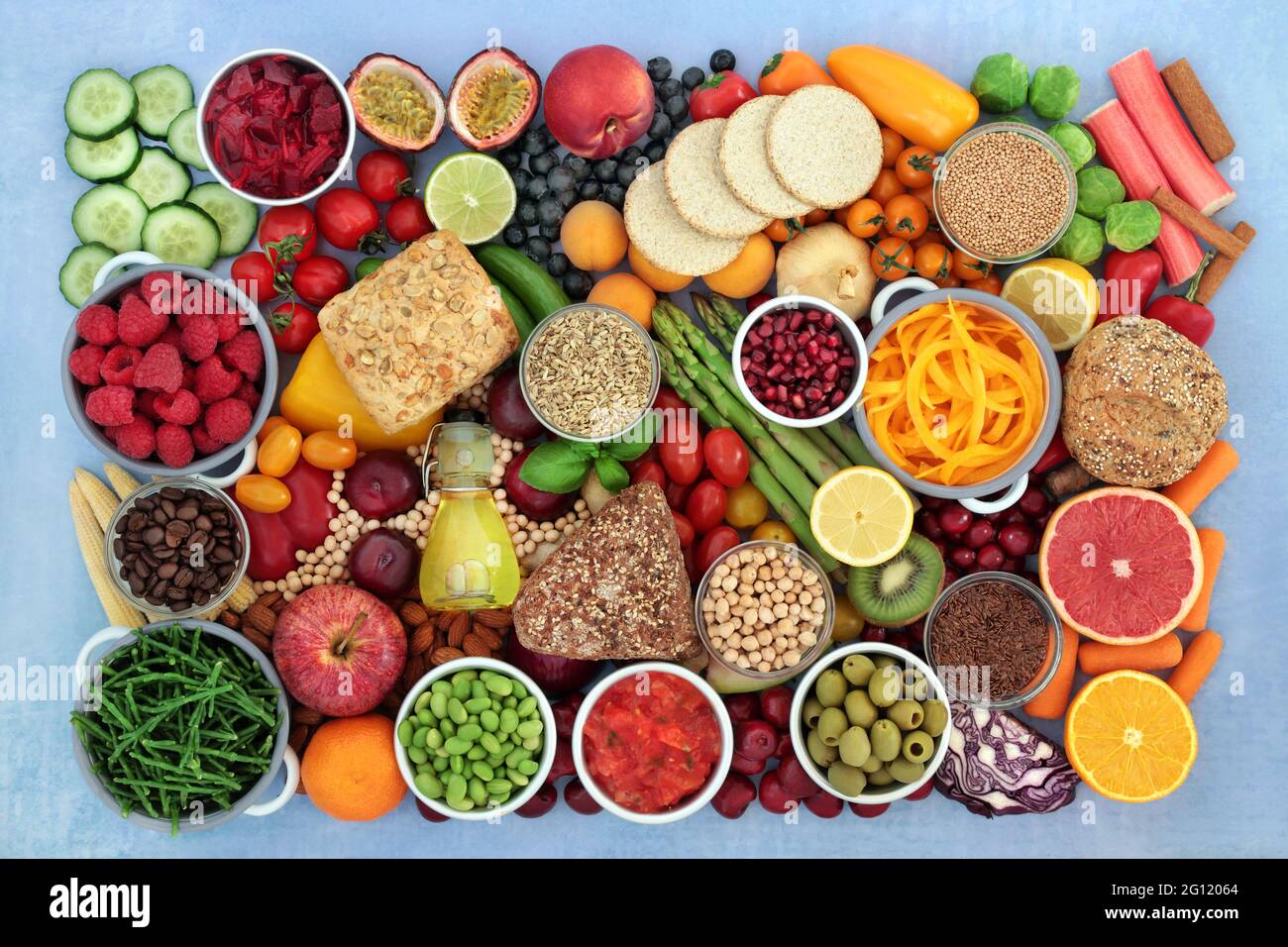 Healthy vegan plant based fruit and vegetable collection high in