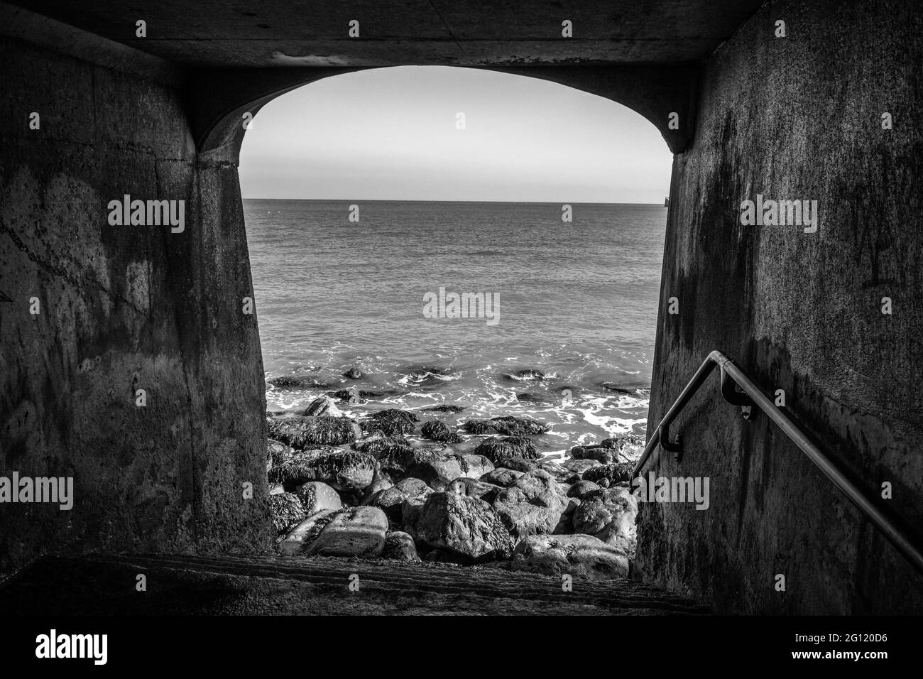 Tunnel beach access Black and White Stock Photos & Images Alamy