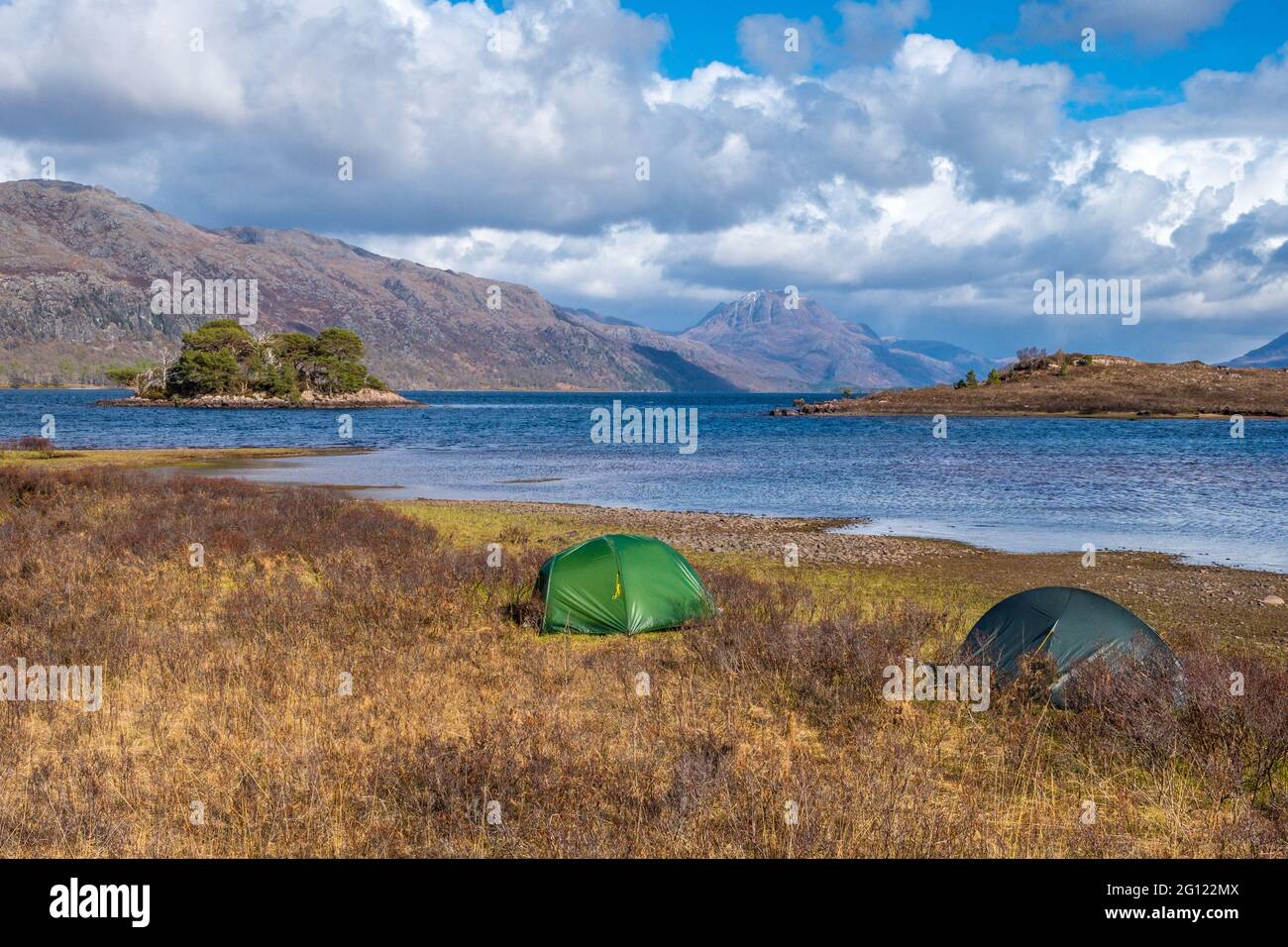 Wild Camping On The Shore Of Loch Drunkie On The Achray Forest Drive In The Trossachs Scotland Uk Stock Photo Alamy