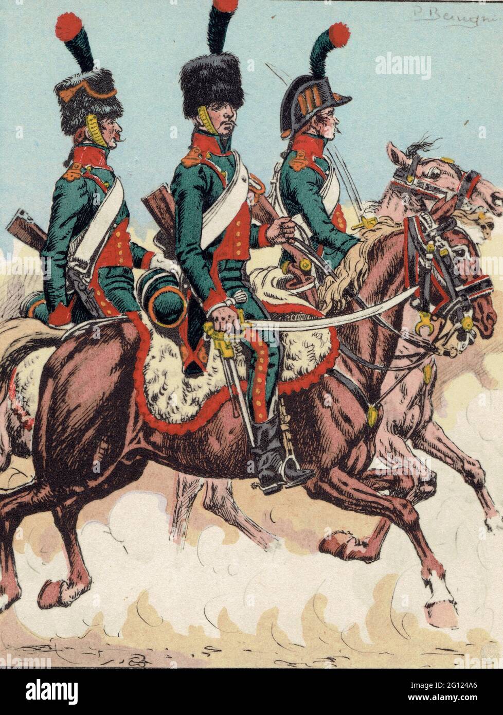 chasseurs à cheval de la Garde en tenue de campagne en 1800 Stock Photo ...