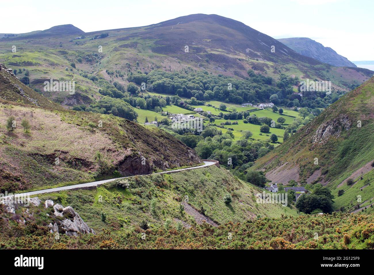 Sub Glacial V-shaped Valley of Sychnant Pass, Conwy, Wales Stock Photo