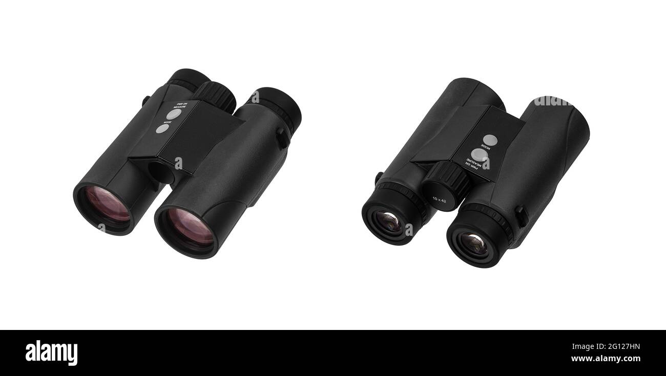 Modern binoculars. Optical device for longrange observation. Isolate