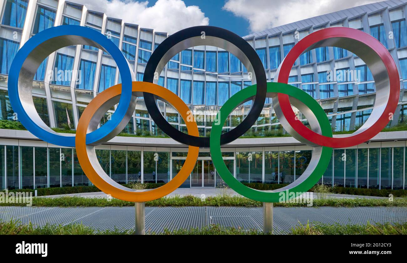 Olympic committee headquarters in Lausanne, Switzerland Stock Photo