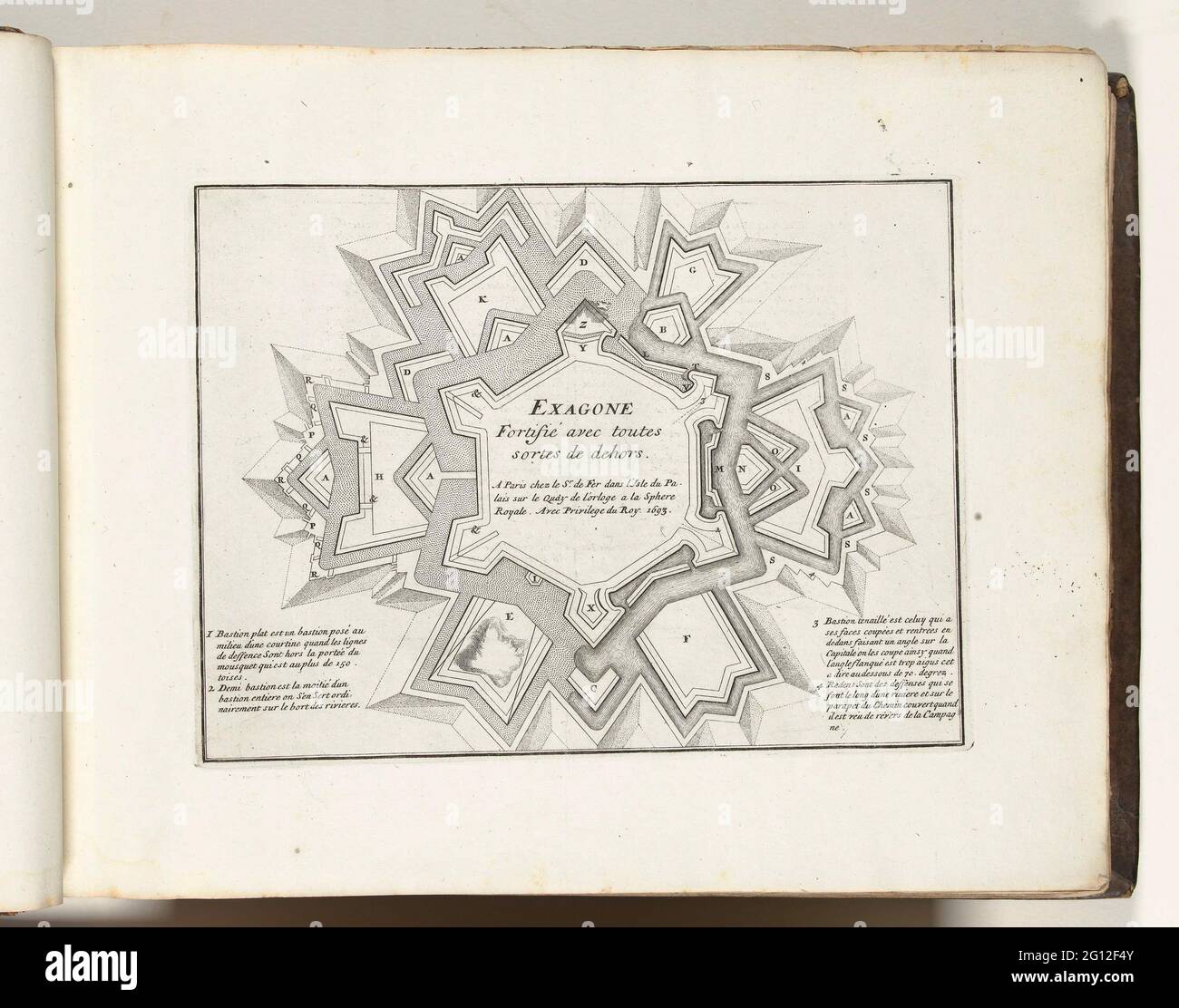 Third plate with figures in the fortification, 1693; Les Forces de  l'Europe, Ou Description des Principales Villes, Avec Leurs Fortifications:  Dessignées PAR LES MEILLEURS Engineers, private party Celles () De La  France