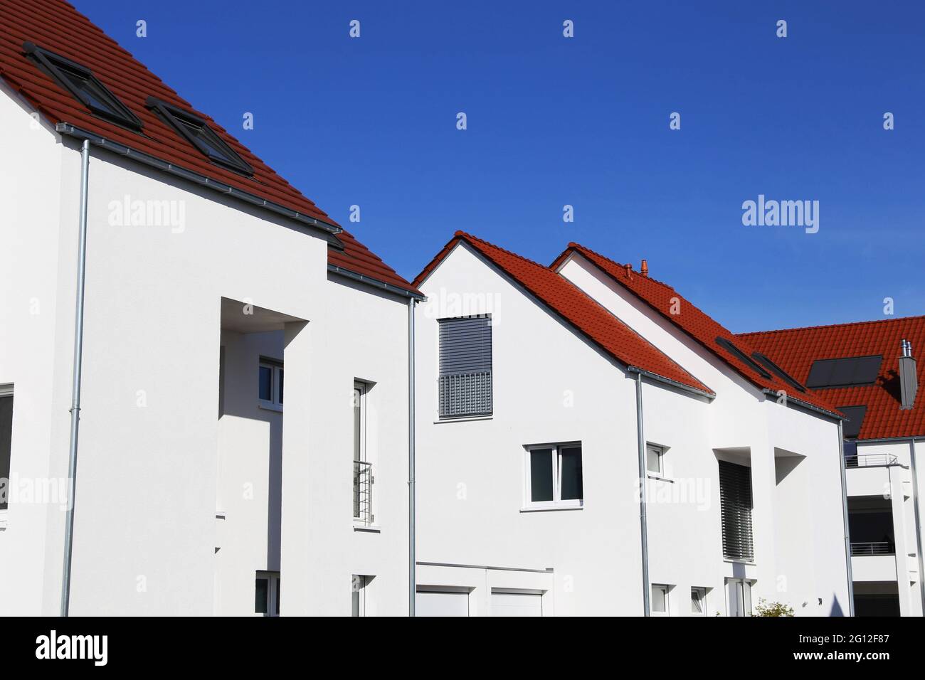 New single family house in a new development area. Stock Photo