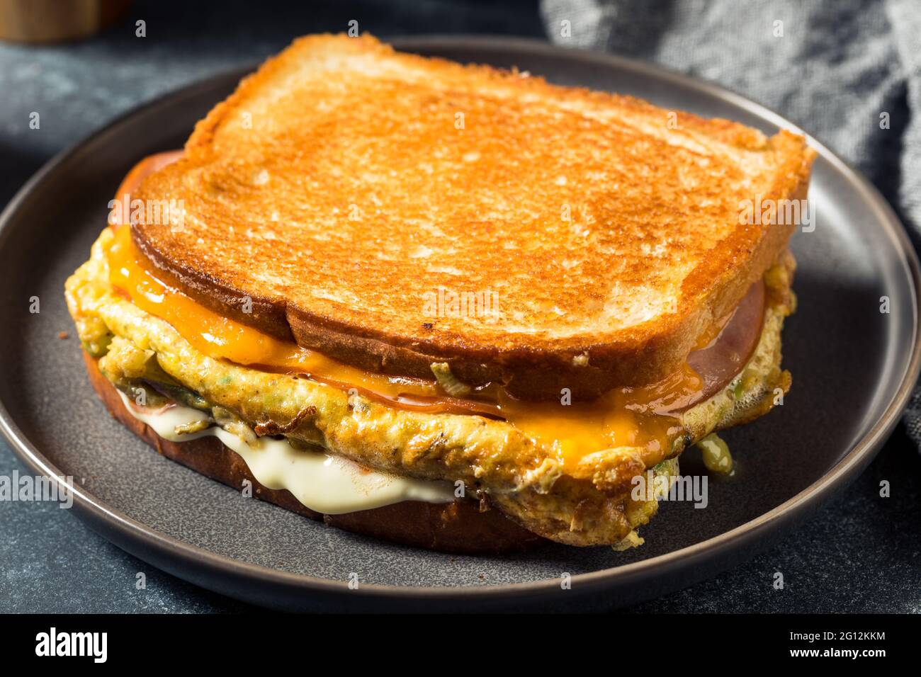 Homemade Korean Gilgeori Street Toast with Egg Ketchup and Cabbage