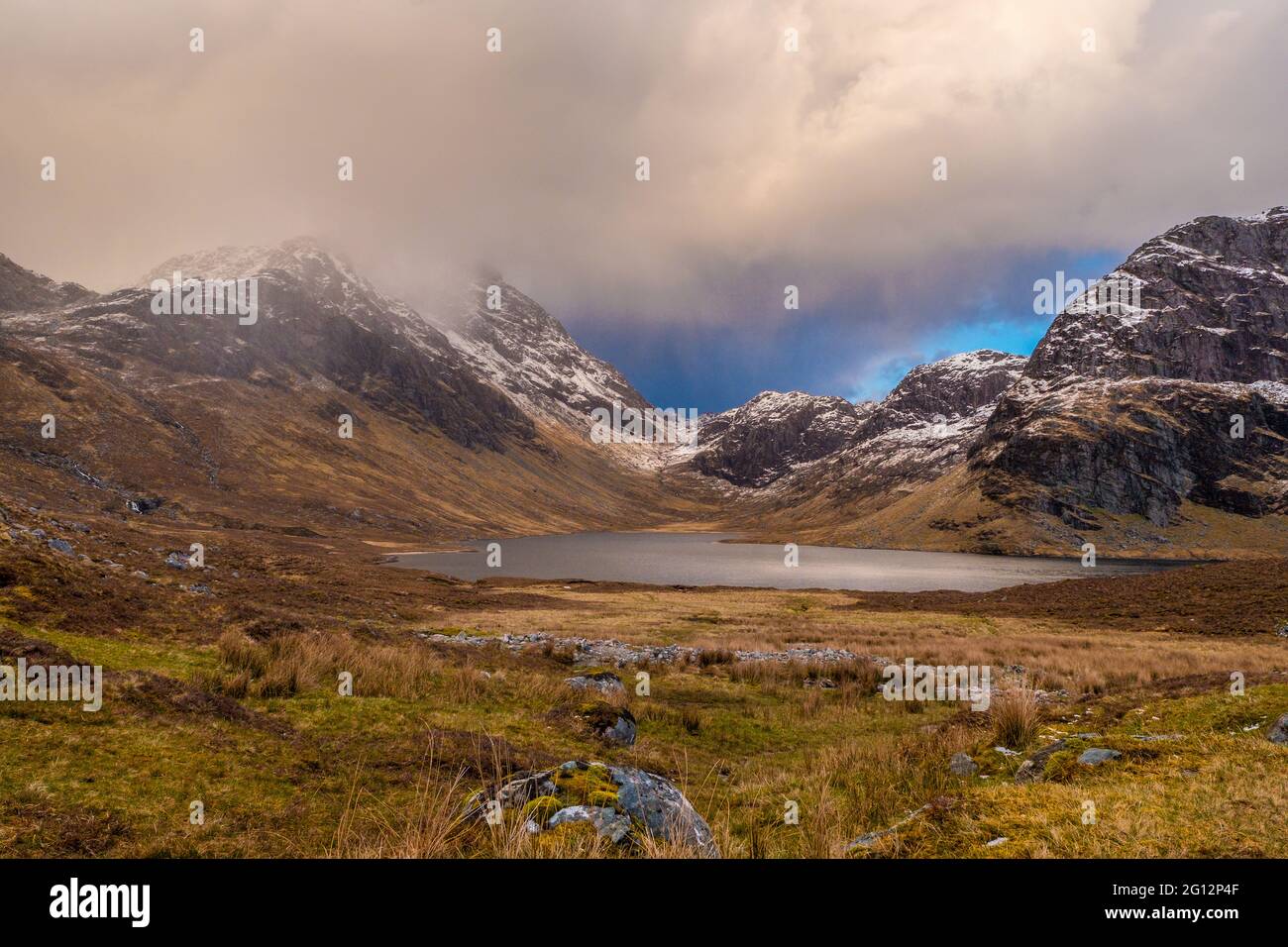 Mountains around Carnmore and the Dubh Loch in the Fisherfield Forest / Letterewe Forest area of the North West Highlands of Scotland Stock Photo
