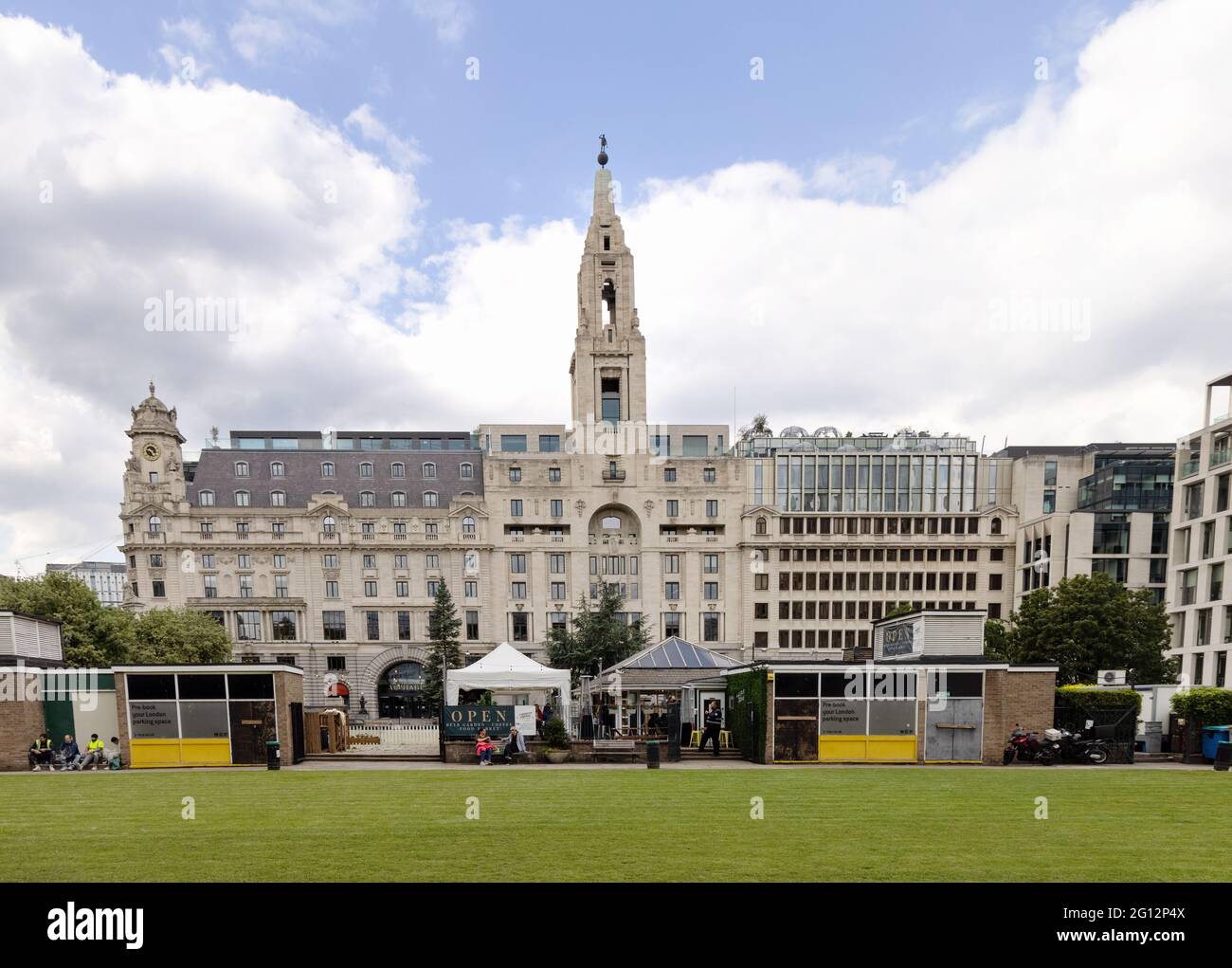 Finsbury Square London UK a view of the square looking north towards