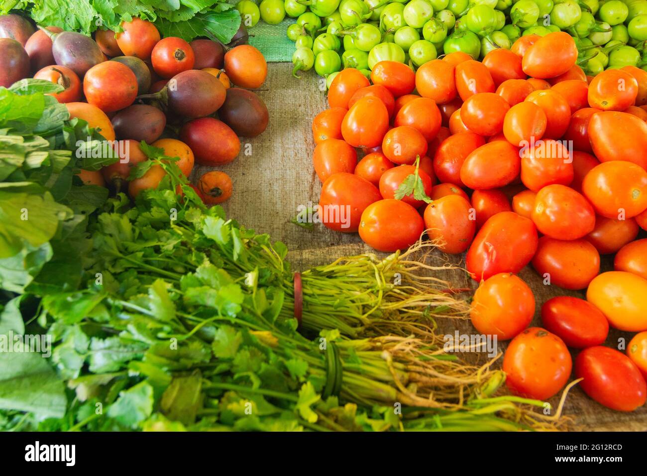 Fresh green vegetables , agricultural products of Sikkim , India Stock