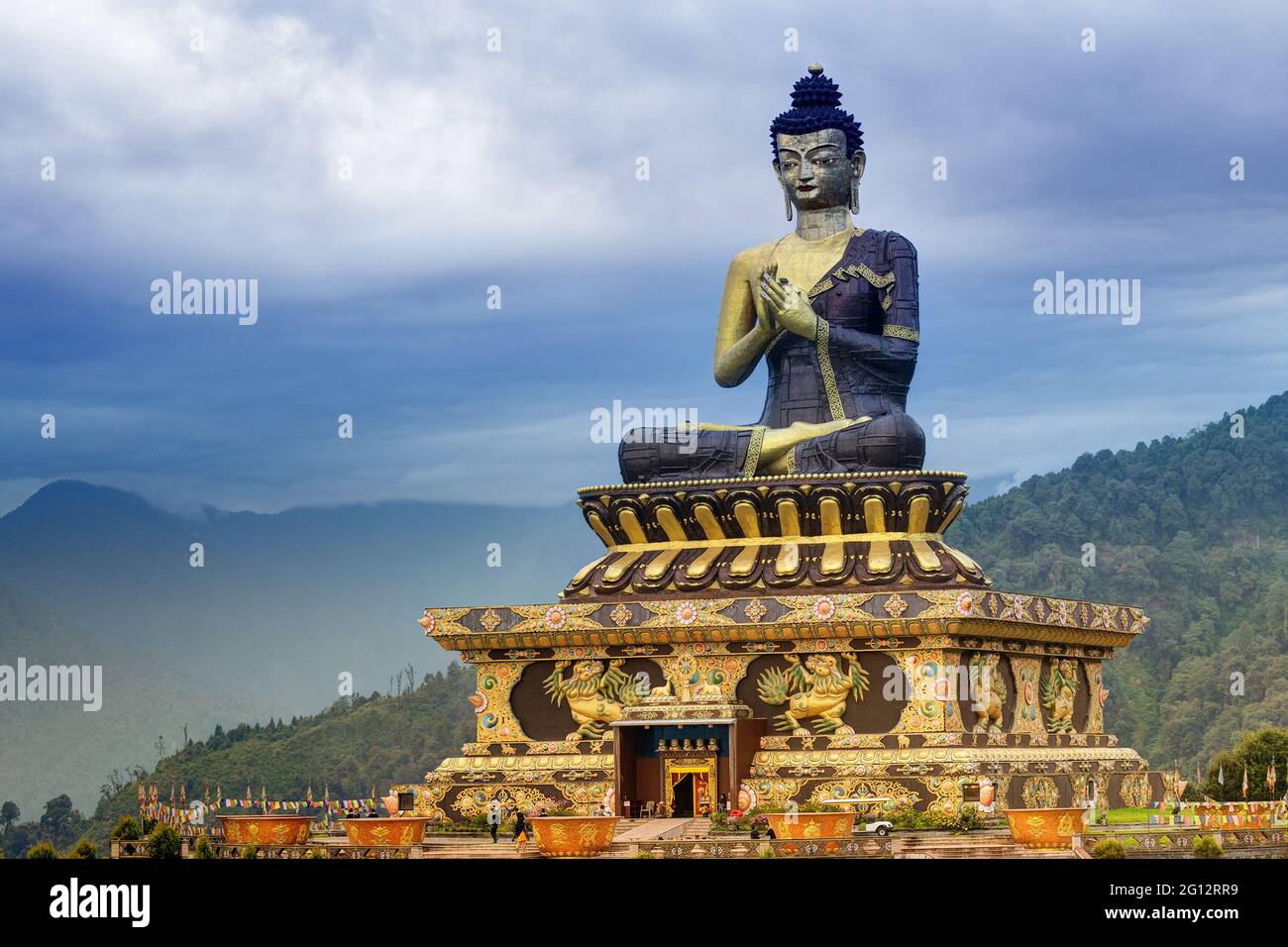 Beautiful huge statue of Lord Buddha, at Rabangla , Sikkim , India