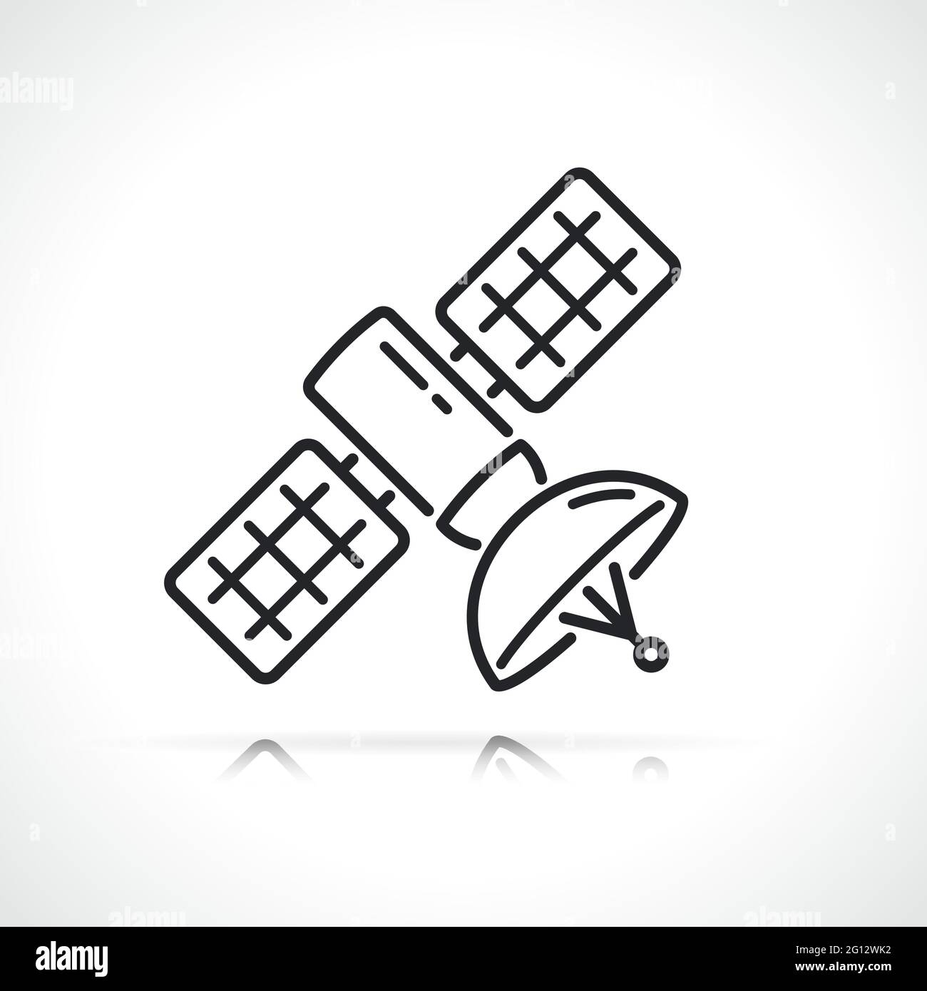 space satellite thin line icon isolated design Stock Vector