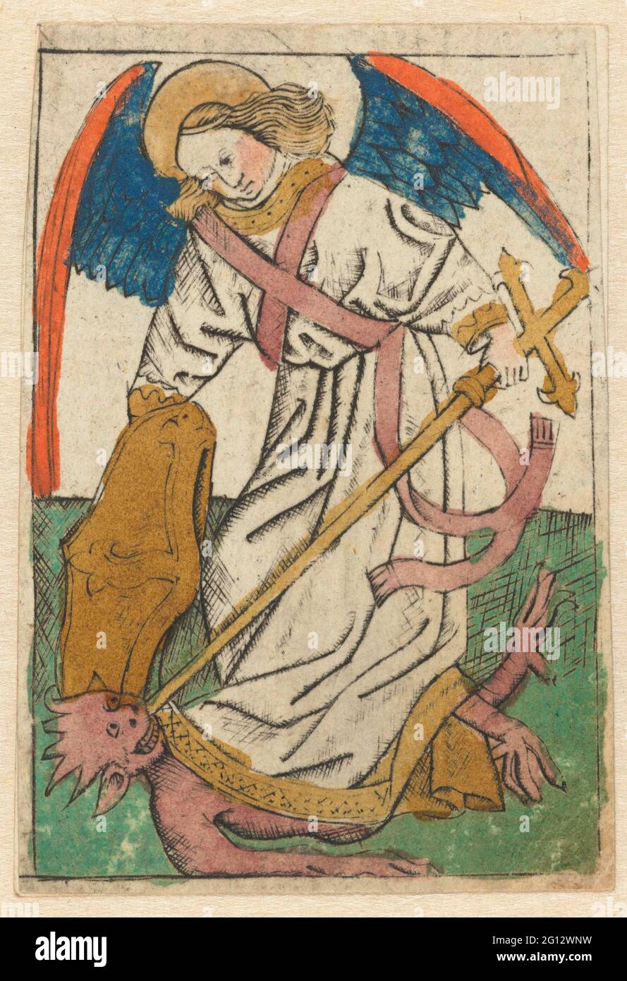 Archangel Michael. Michael with sword and shield trampled devil Stock ...