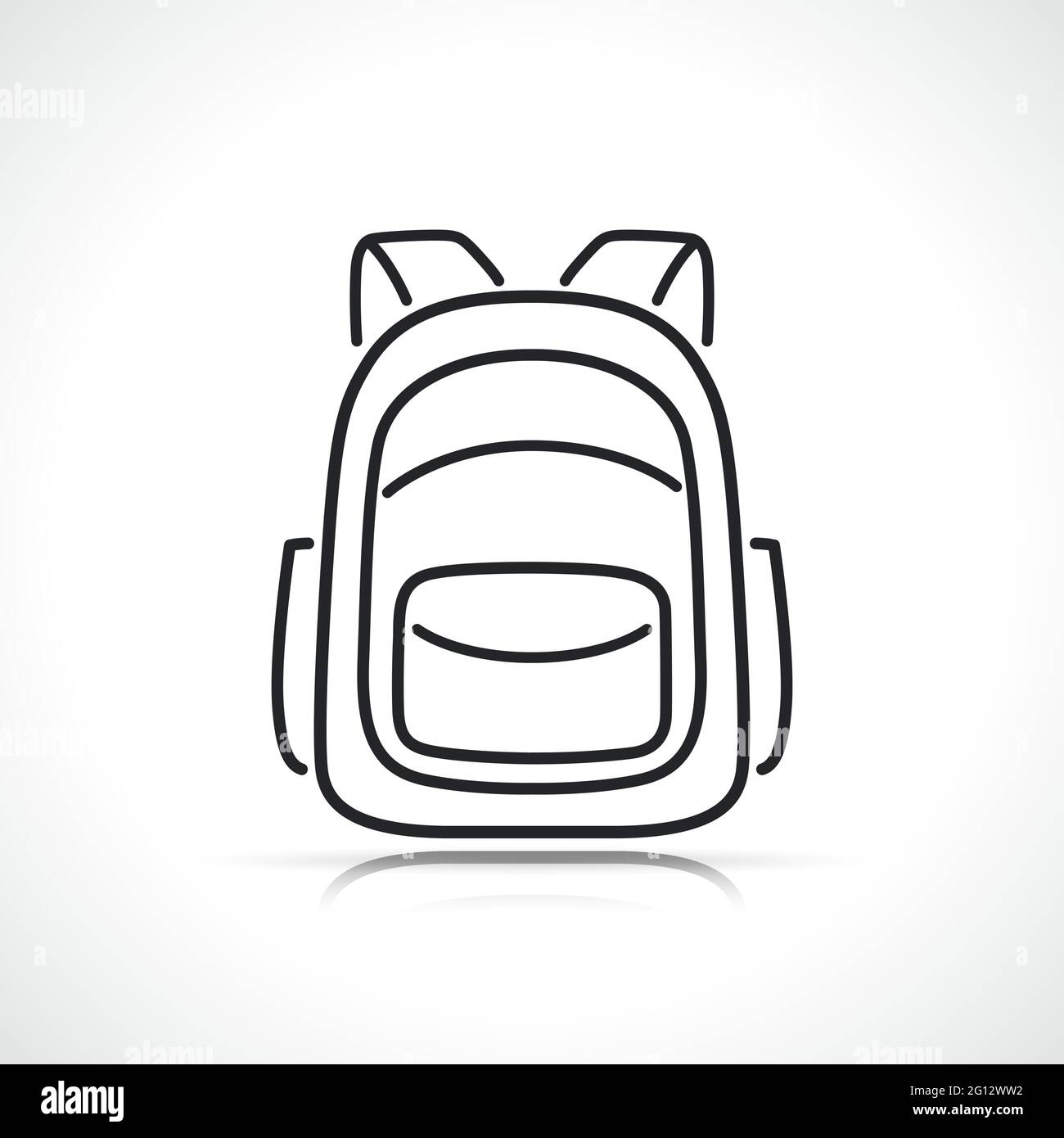 backpack or school bag thin line icon Stock Vector