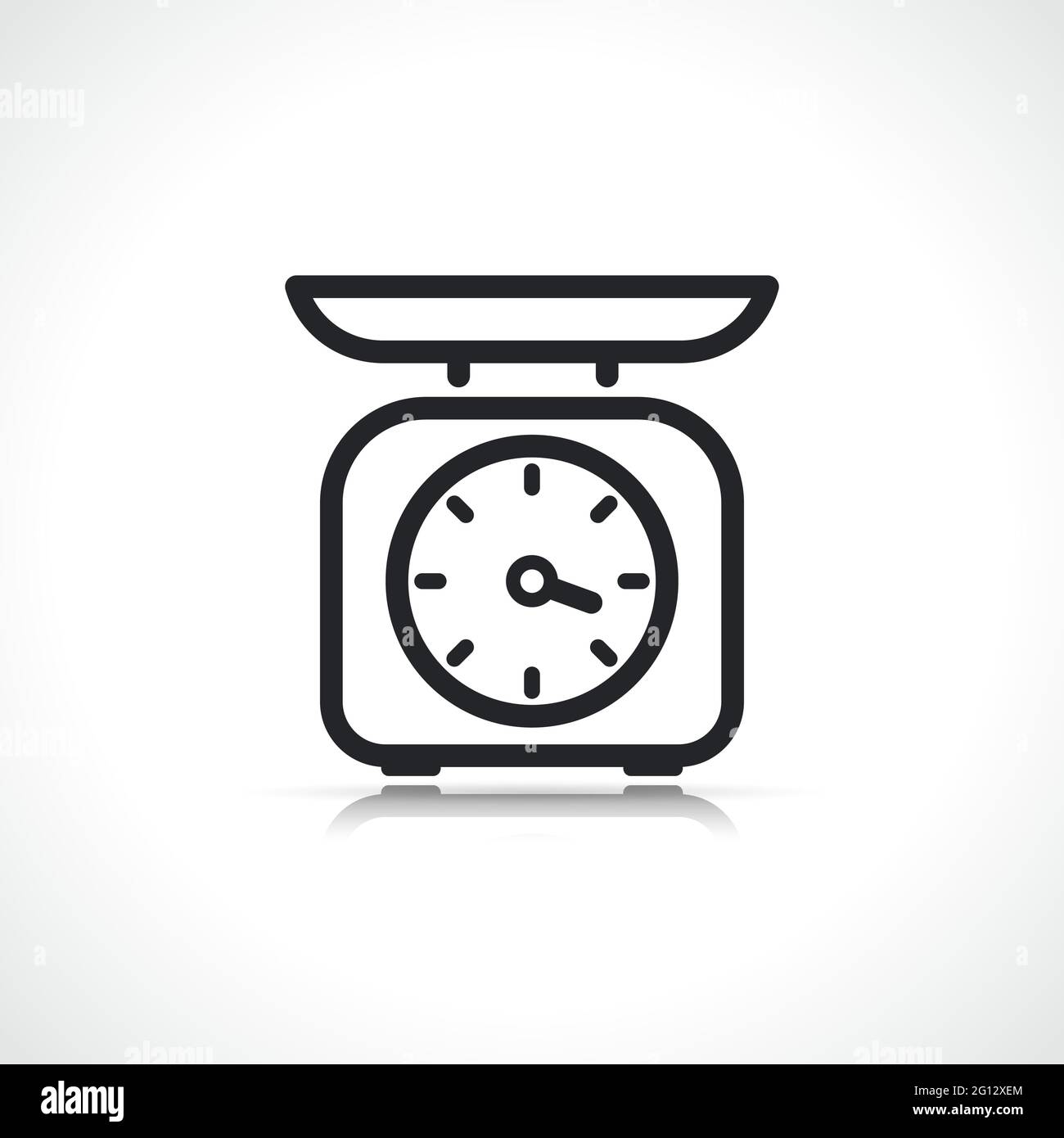 kitchen scale thin line icon isolated design Stock Vector