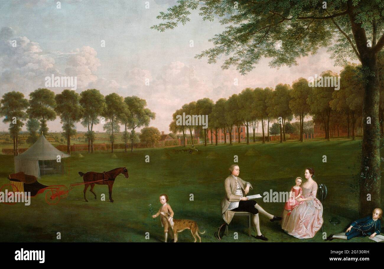 Arthur Devis. Sir John Shaw and his Family in the Park at Eltham Lodge ...