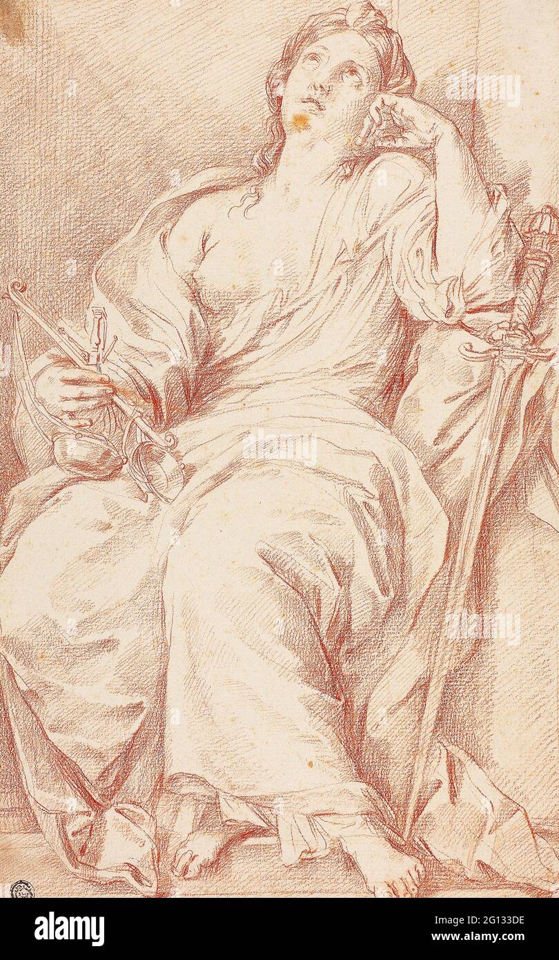 Style of Edme Bouchardon. Justice - Attributed to Edme Bouchardon (French, 1698-1762) or after Carlo Maratti (Italian, 1625-1713) or Francesco Albani Stock Photo
