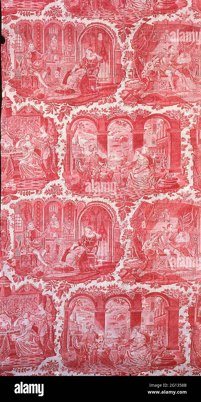 Furnishing Fabric - 1827/40 - Designed by Philippe Wyngaert (Flemish, active c. 1820) after engraving by Jean-Pierre-Marie Jazet (French, 1788-1871 Stock Photo