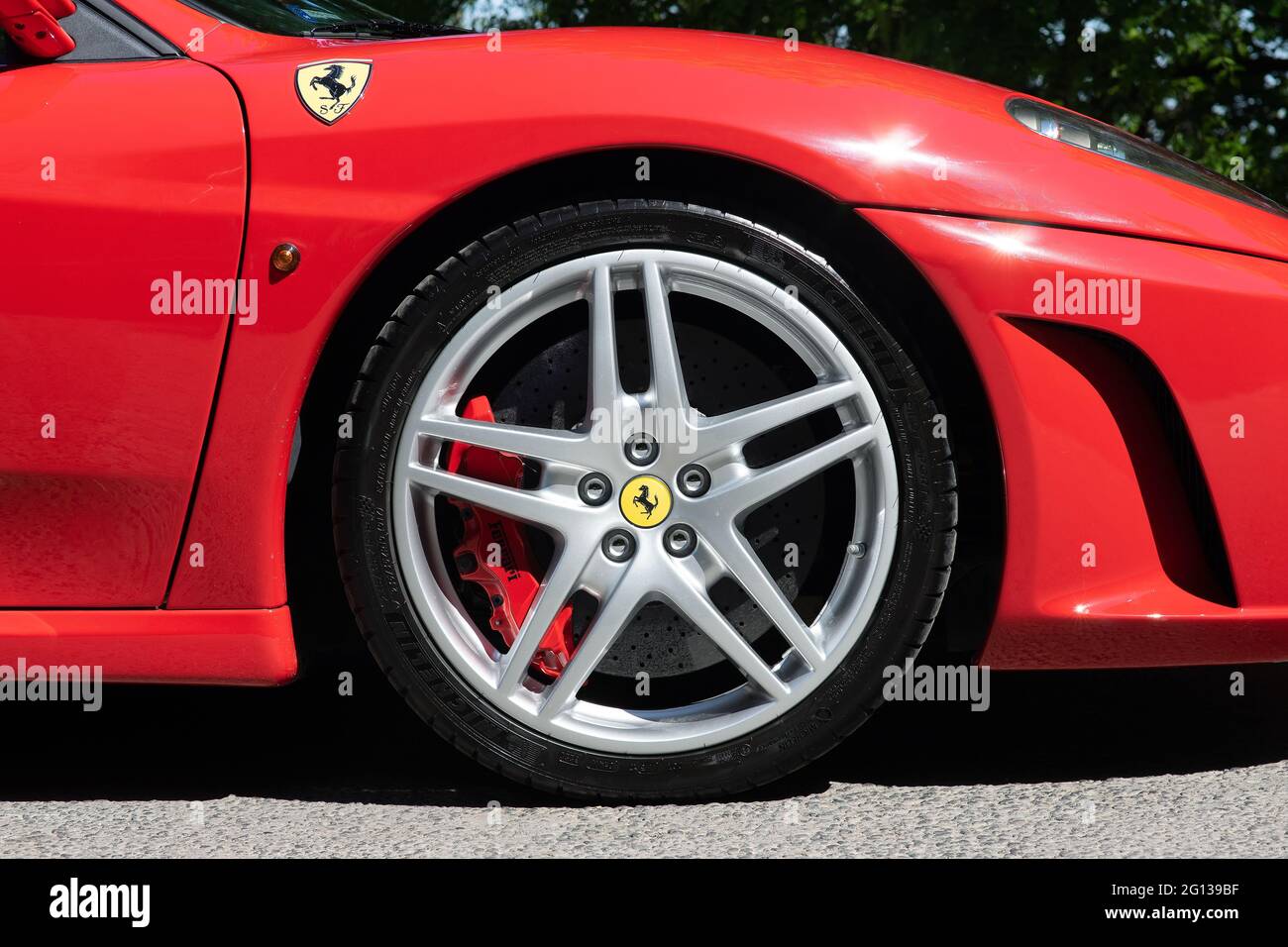 BUDAPEST, HUNGARY May 11, 2021 Ferrari F430 Spider, Italian sports