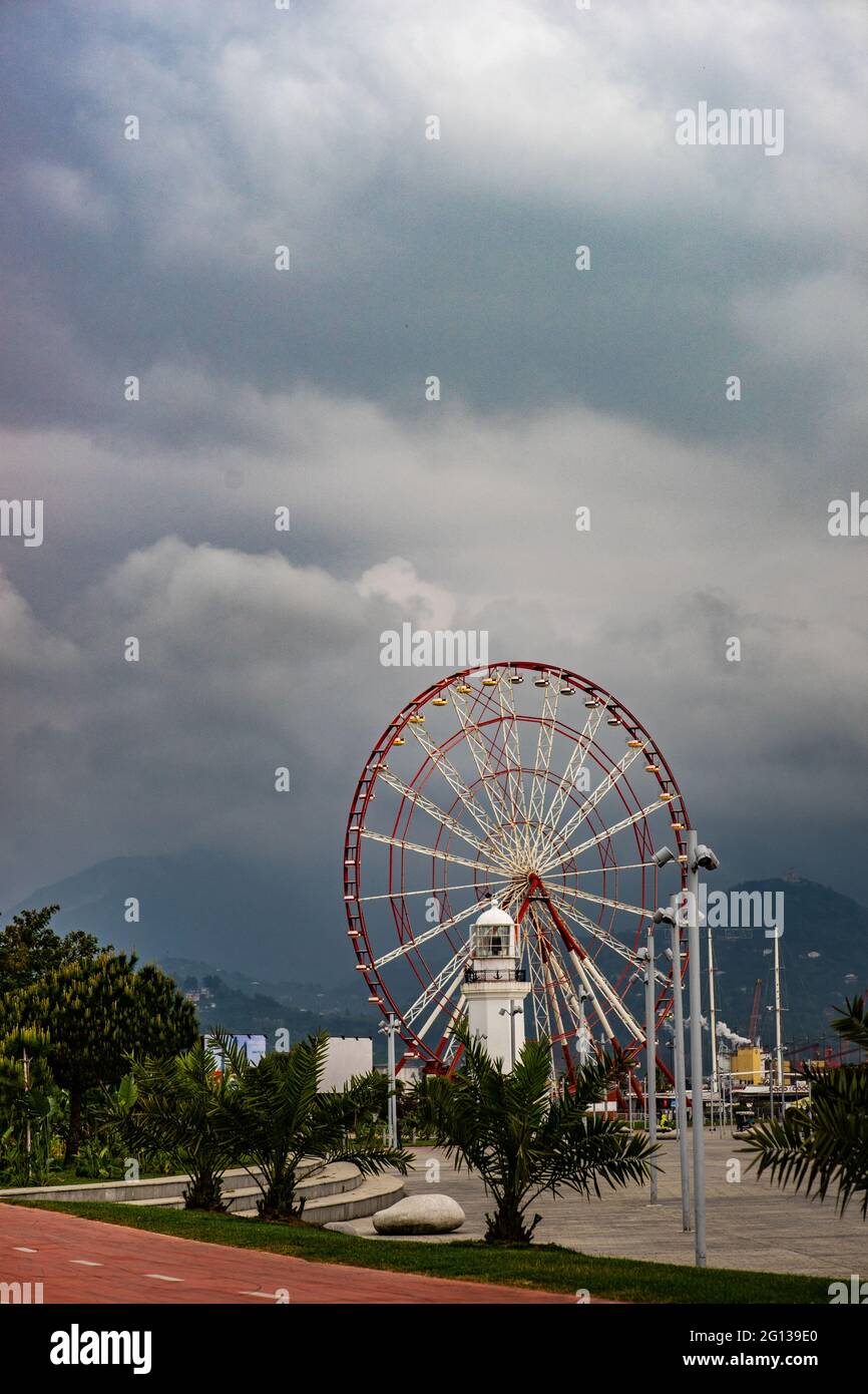 22 MAY 2021, BATUMI, Moody sky over the Old Port area in