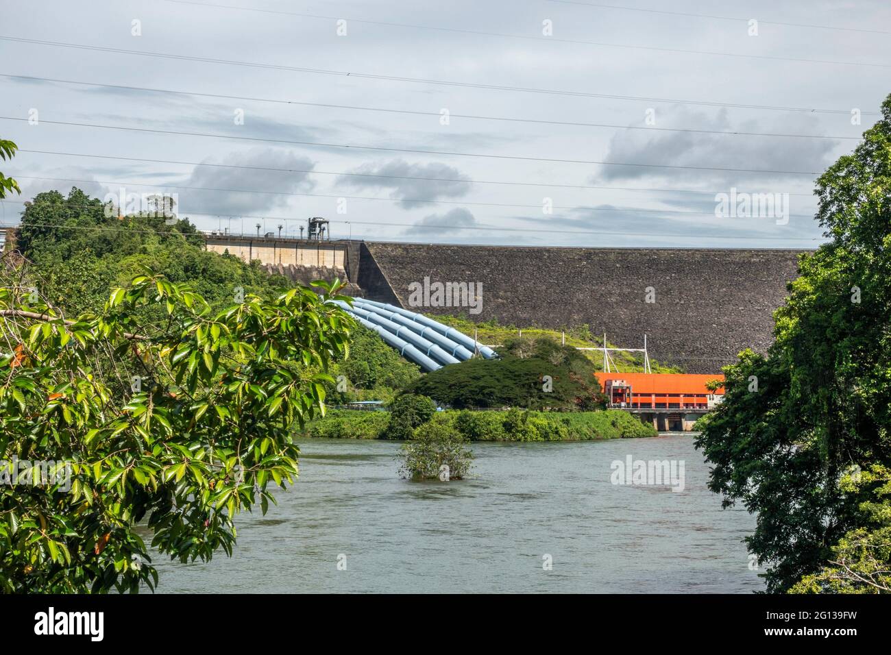 The dam of the Batang Air Hydro Power Station near Lubok Antu, Sarawak