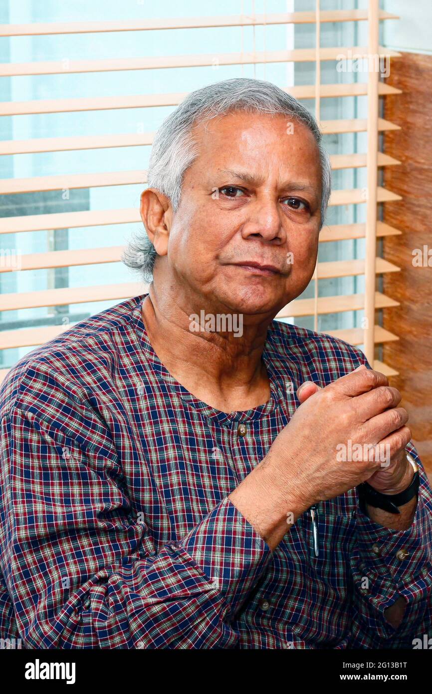 Bangladesh. “ September 20, 2012: Portrait of Muhammad Yunus a popular economist and leader at Grameen centre, Dhaka. Stock Photo