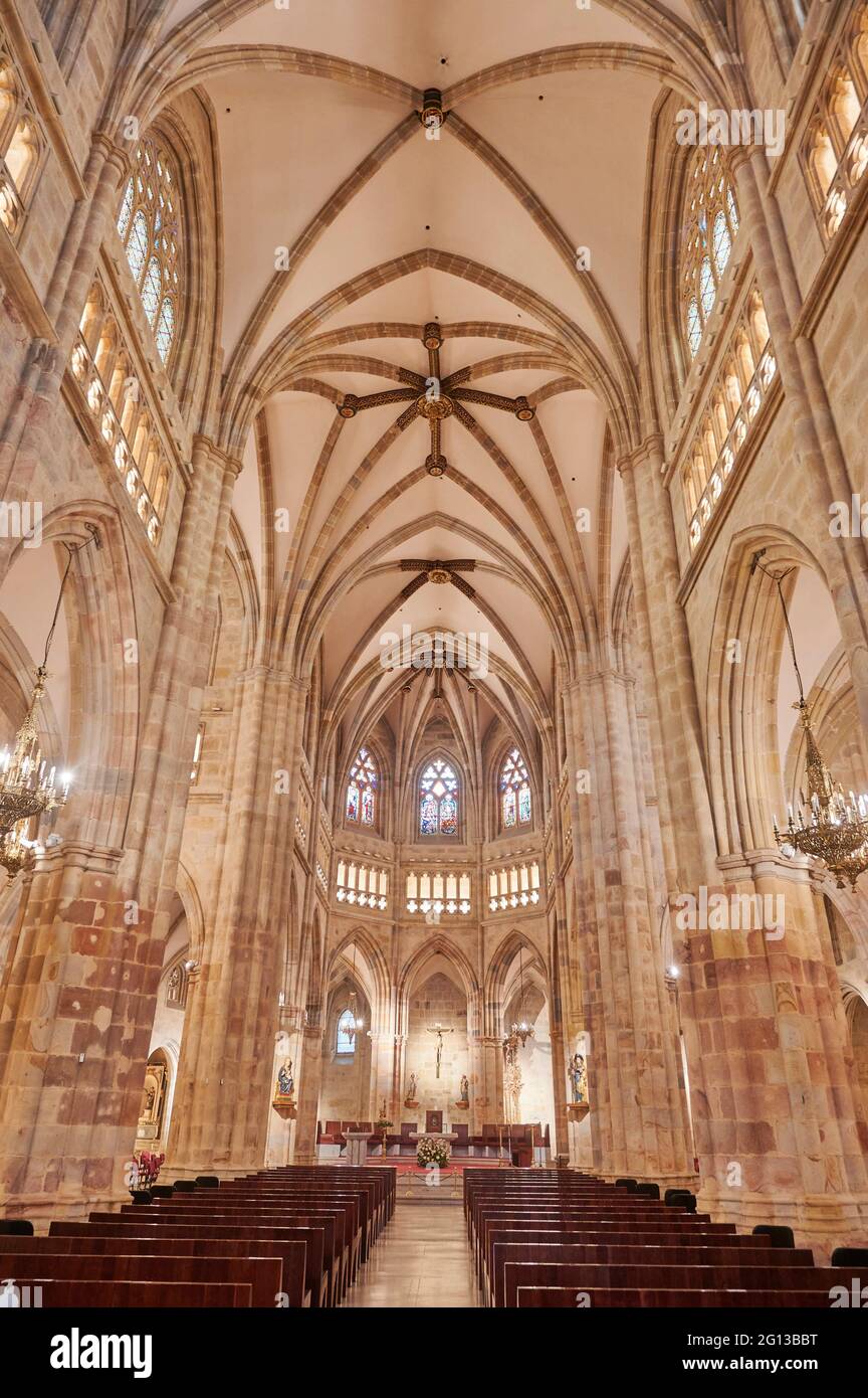 Interior of Santiago's Cathedral, bilbao, biscay, basque country, euskadi, euskal herria, spain, europe. Stock Photo