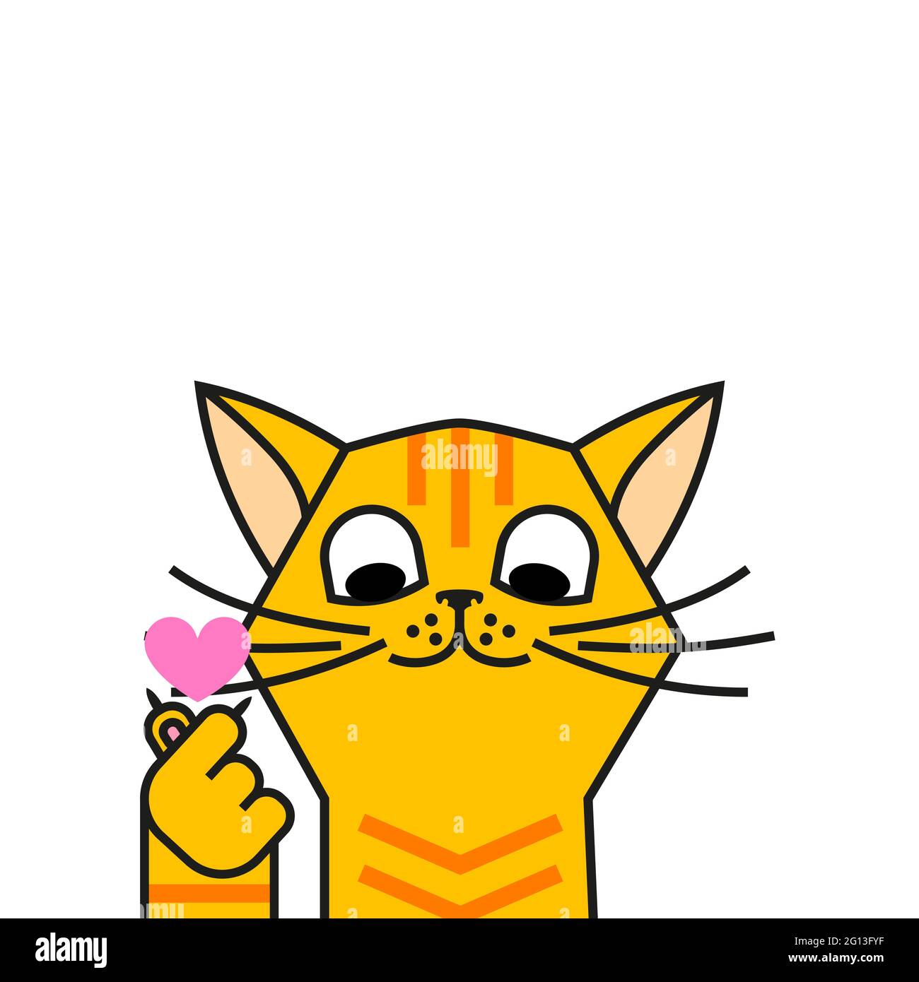 Redhead cat loves k pop. Korean symbol hand heart Stock Vector Image & Art  - Alamy