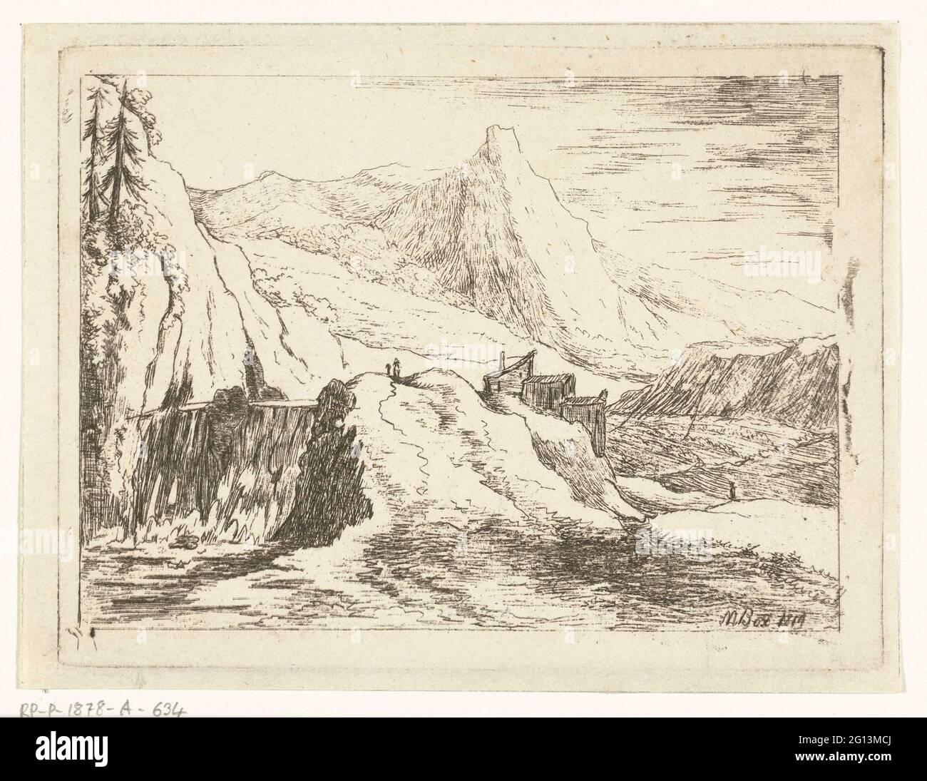 Mountain landscape with waterfall Stock Photo - Alamy