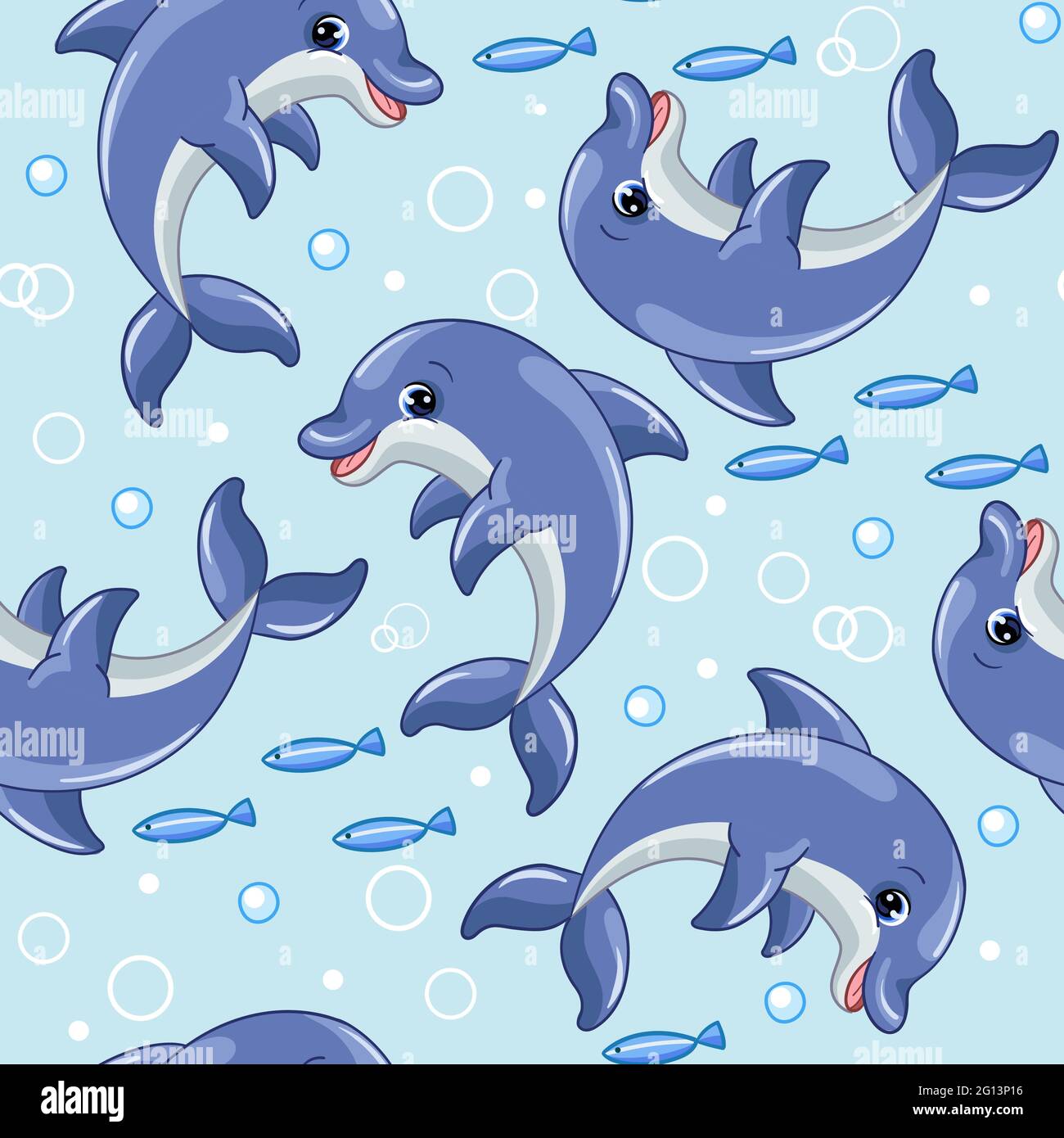 Seamless pattern with cute cartoon dolphins, fishes and bubbles. Vector illustration. Cartoon style, blue background. For print, design, wallpaper, de Stock Vector Image & Art - Alamy Seamless pattern with cute cartoon dolphins, fishes and bubbles. Vector illustration. Cartoon style, blue background. For print, design, wallpaper, de Stock Vector Image & Art - Alamy