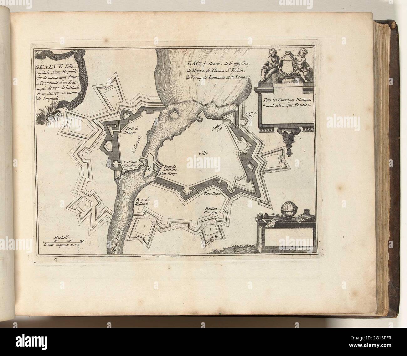 Map of Geneva, 1693; Geneva Ville Capitale D'Une Republique De Meme Nom ...