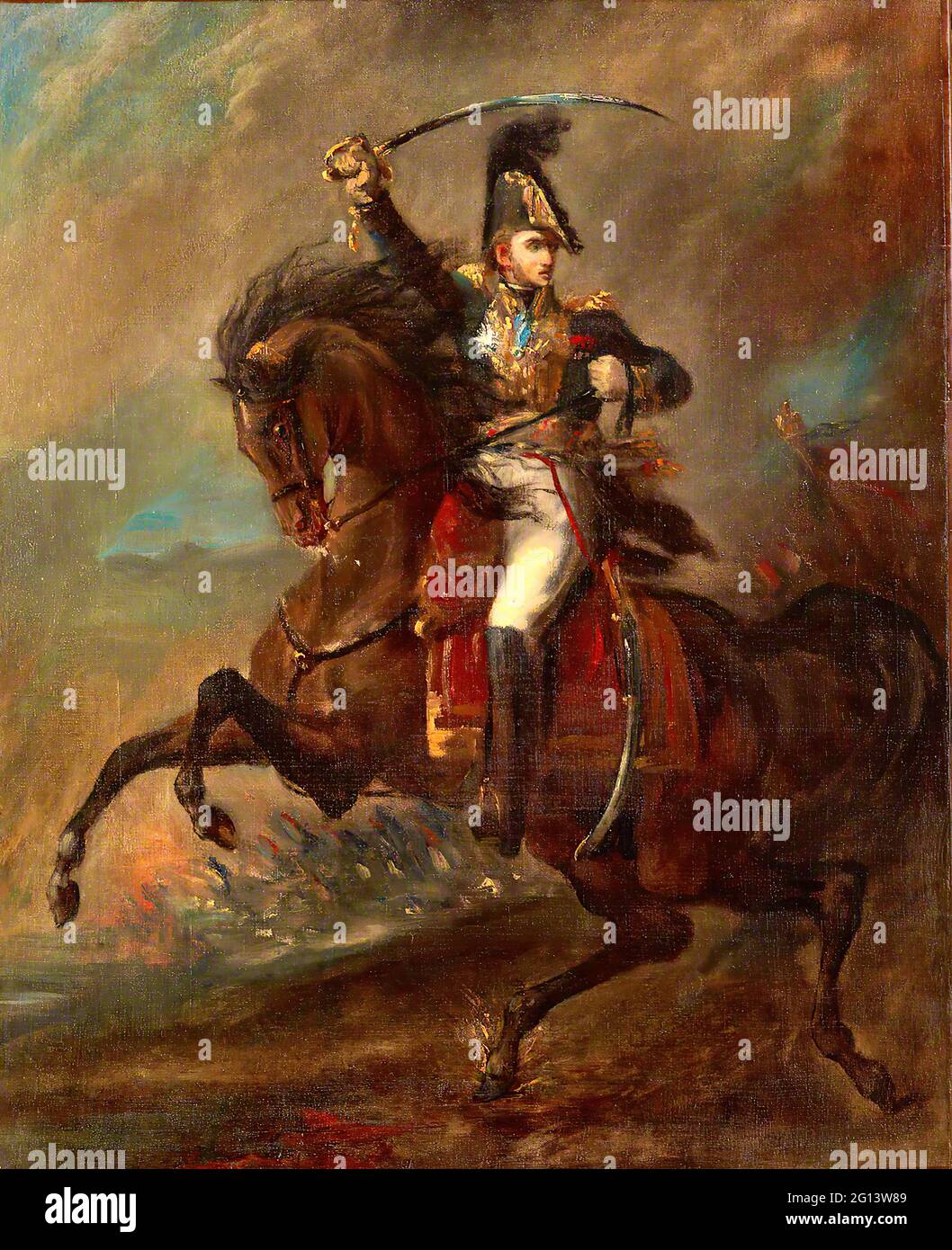 ThÃ©odore GÃ©ricault -  General of the First Empire Attacking the Enemy Stock Photo