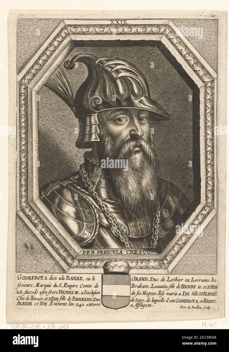 Portrait of Count Godfried I van Leuven; Godefroy I Dict (...) Enterré