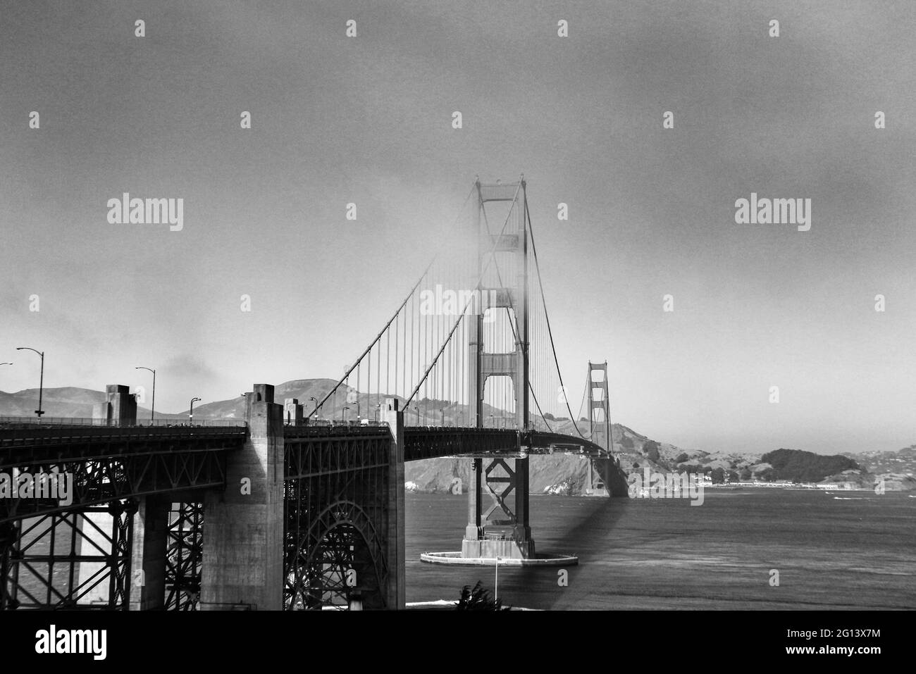 Golden Gate Bridge in the fog Stock Photo