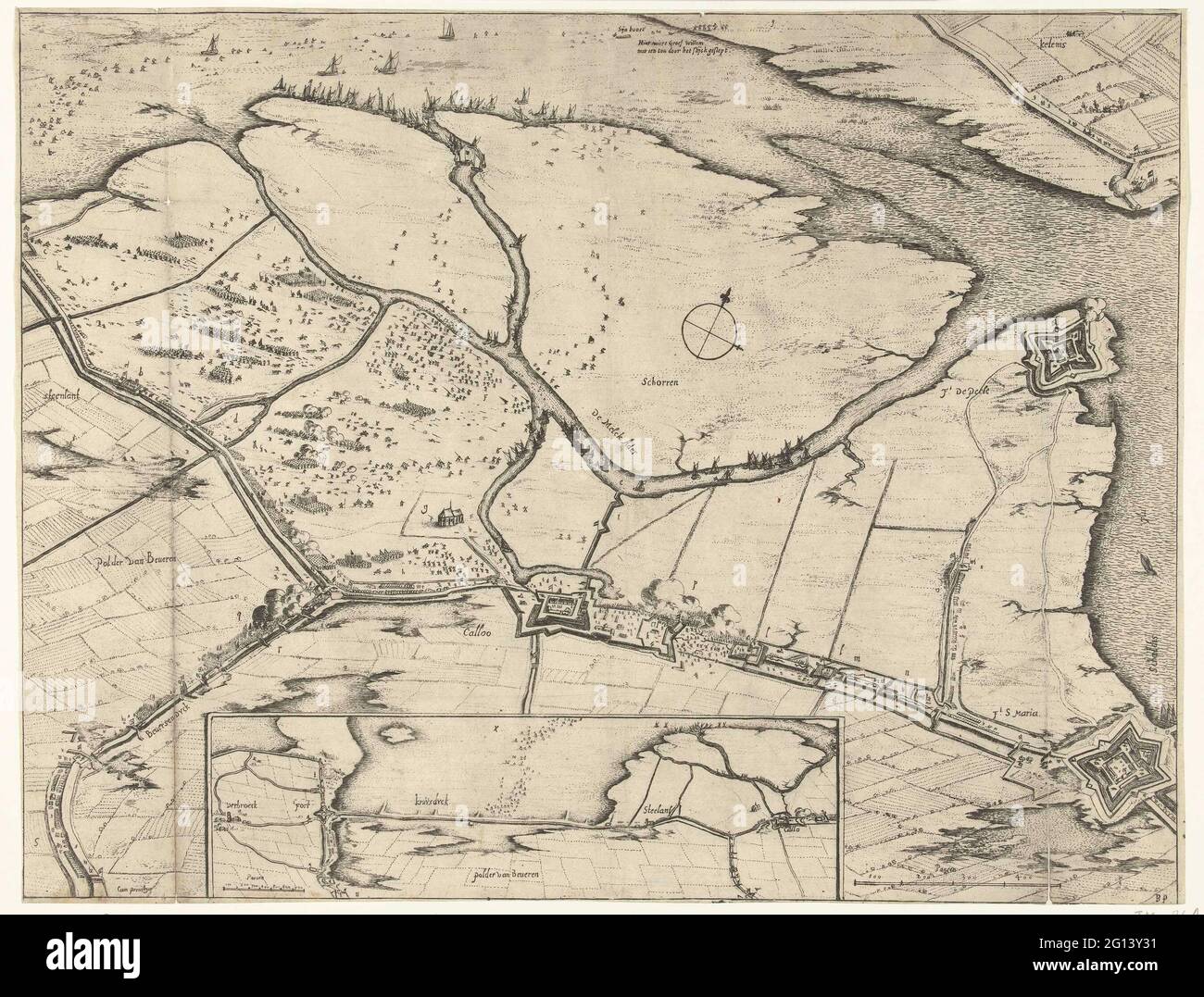 Failed attack on Fort Kallo, 1638. Plan of the Fort Kallo and the ...