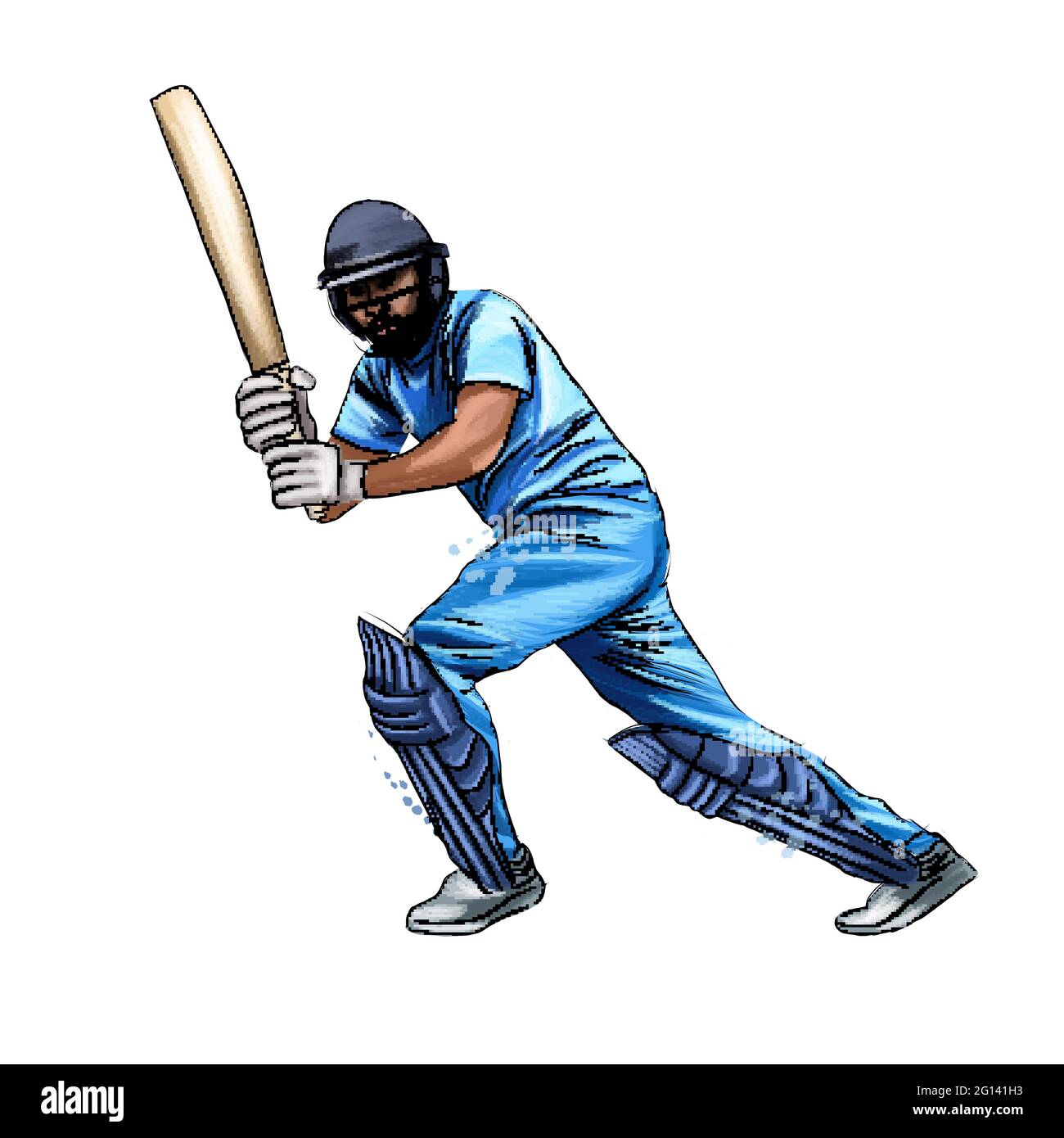 Batsman Playing Cricket Pen Tool Created Clipping Path Included Jpeg Stock  Photo by ©redshinestudio 495626470