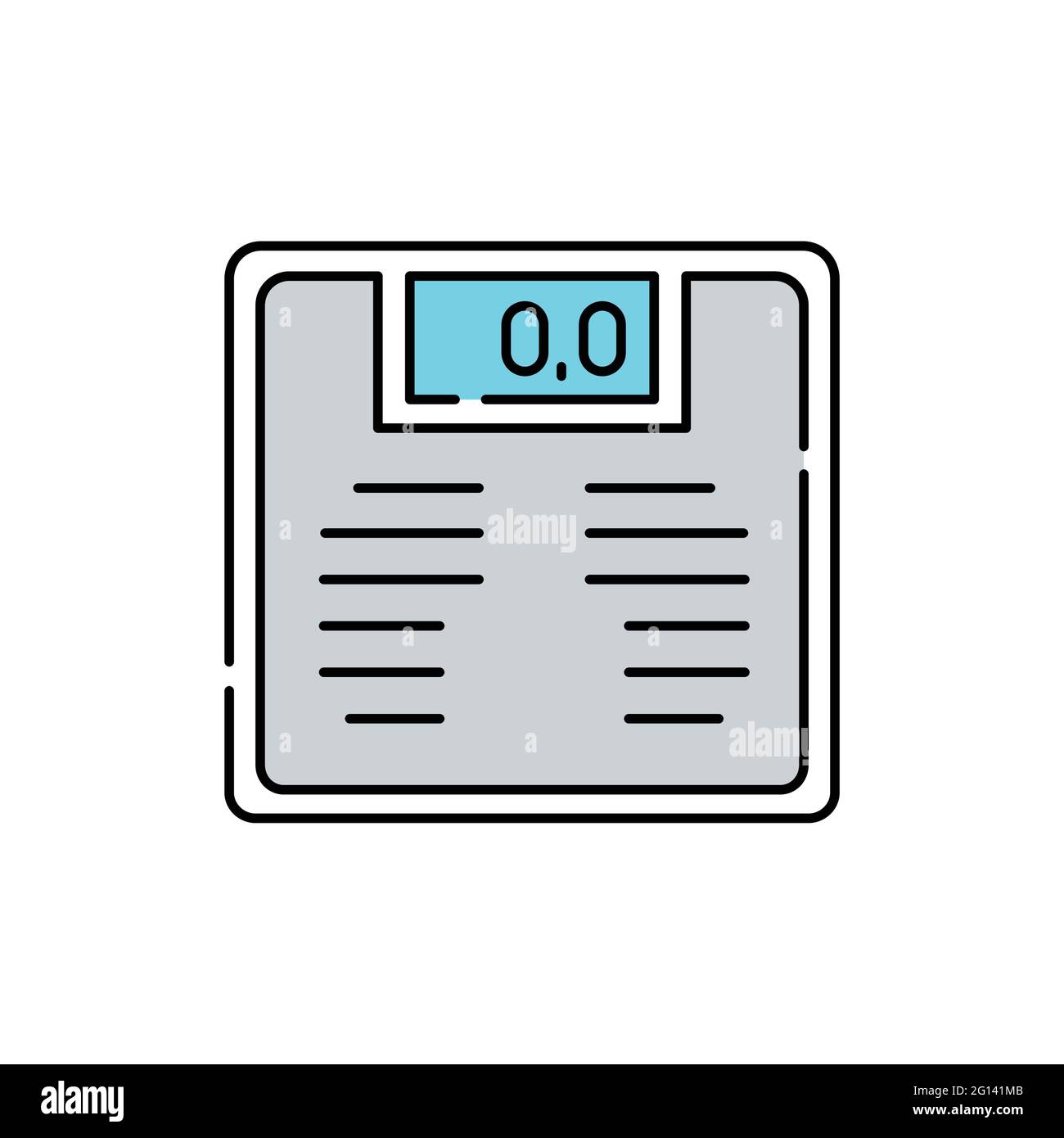 Scales line color icon. To lose weight. Weight measuring Stock Vector