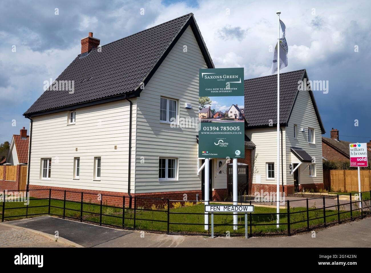 Flagship homes newly built properties Sutton Suffolk UK Stock Photo